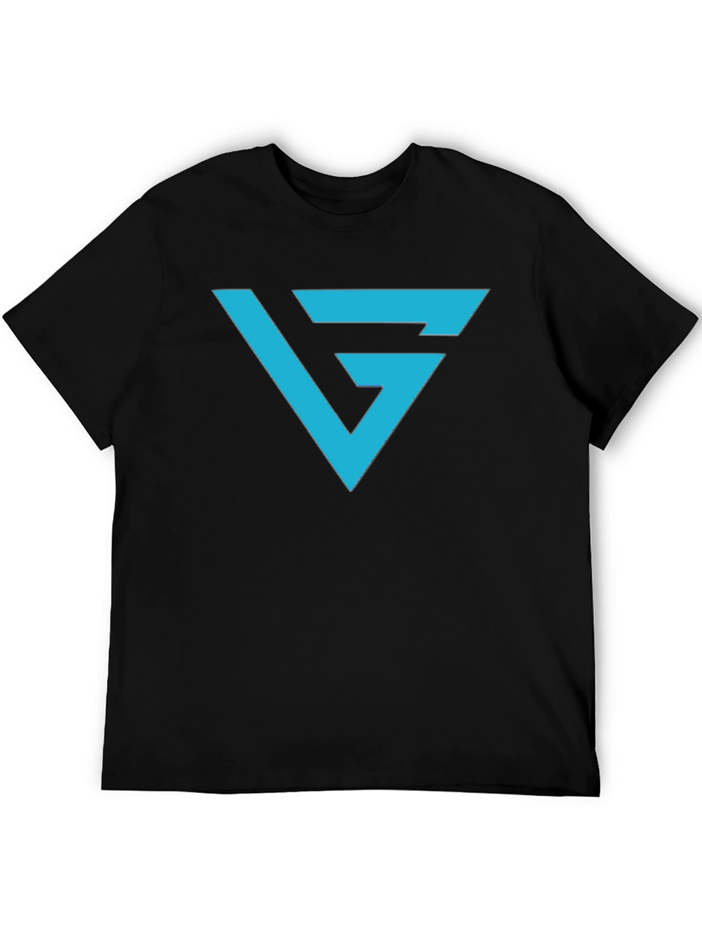 Modern Graphic Tee - Blue Logo on Black