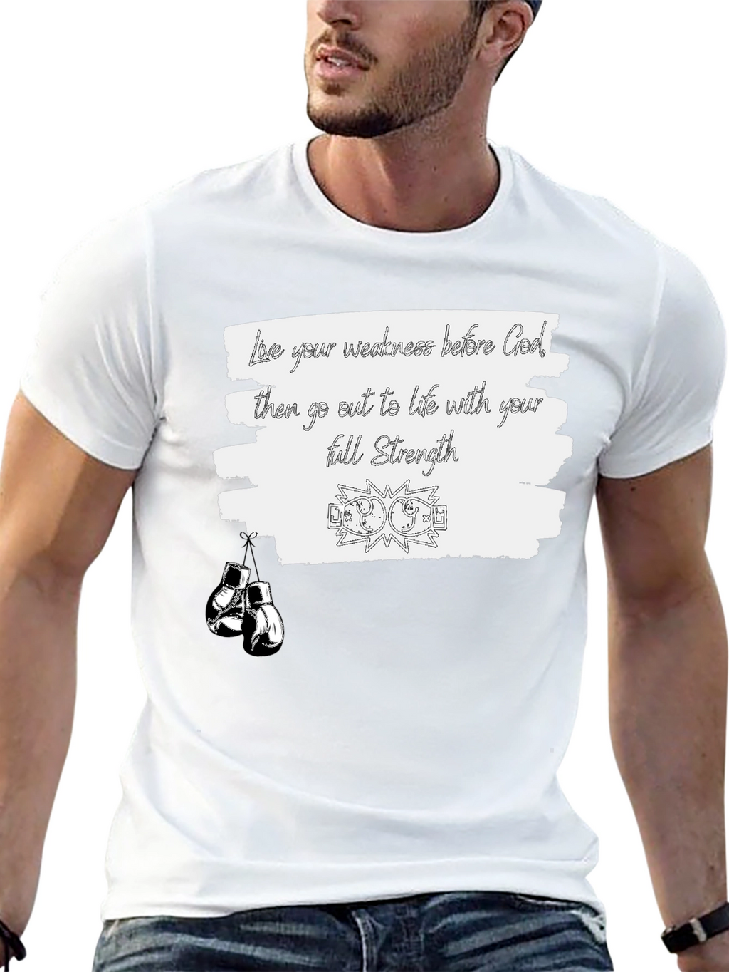 Motivational Boxing T-Shirt: Full Strength