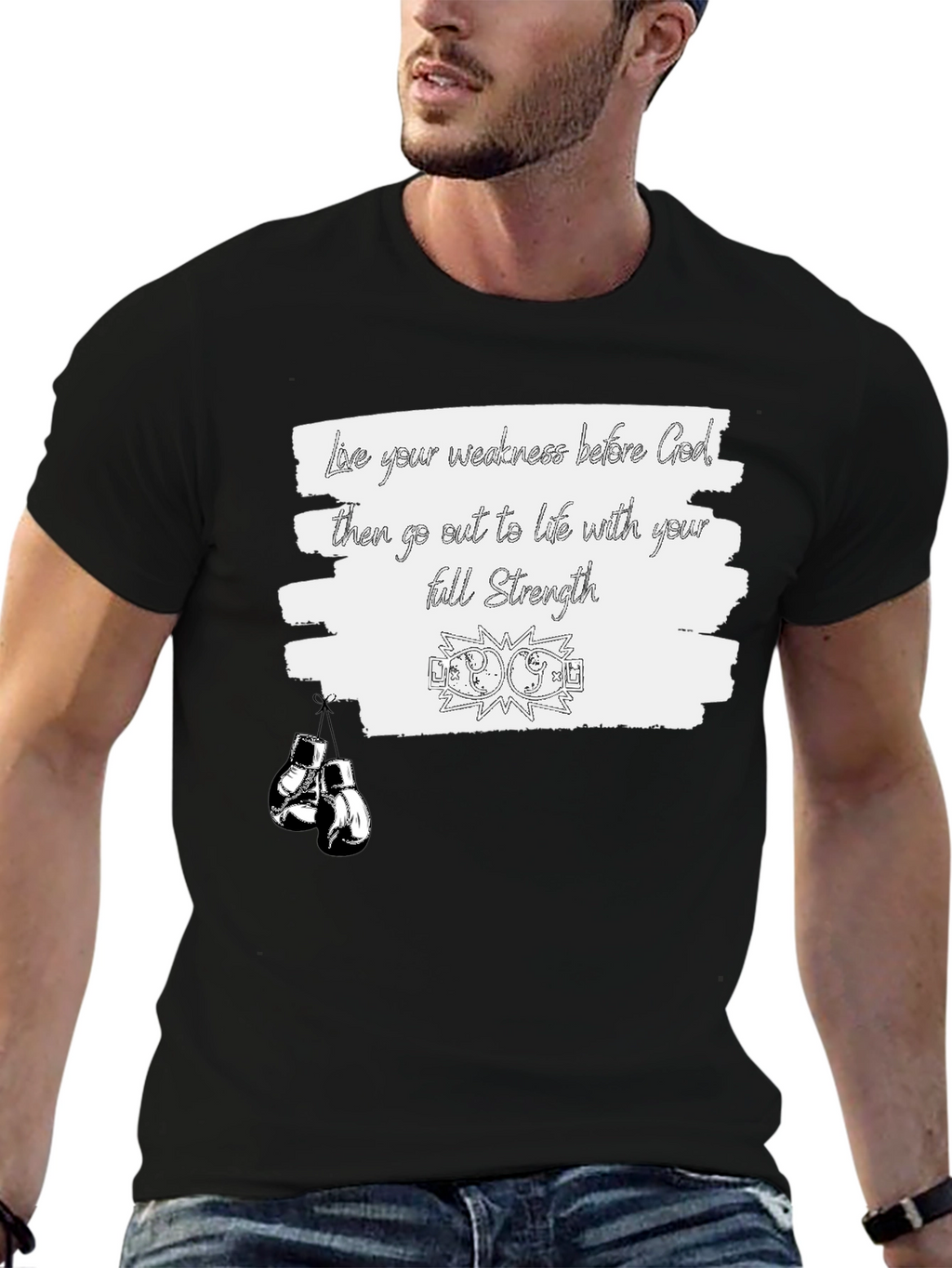 Motivational Boxing T-Shirt: Full Strength