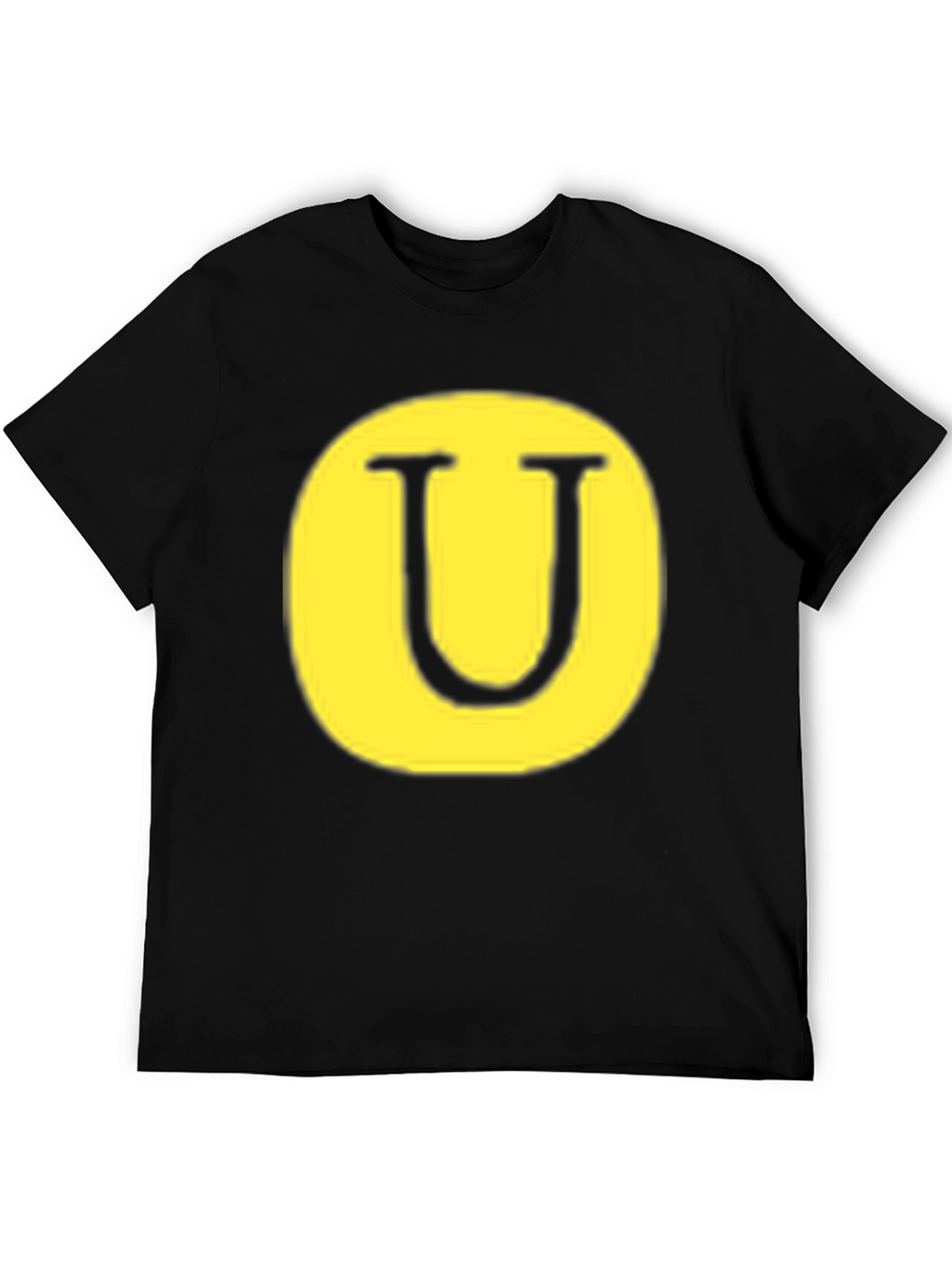 Letter U Graphic Tee - Black Cotton Blend