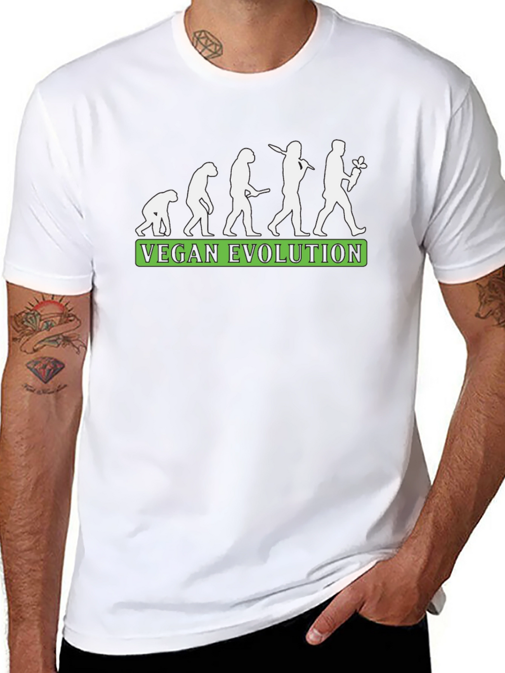 Vegan Evolution T-Shirt - Black Comfortable Fit