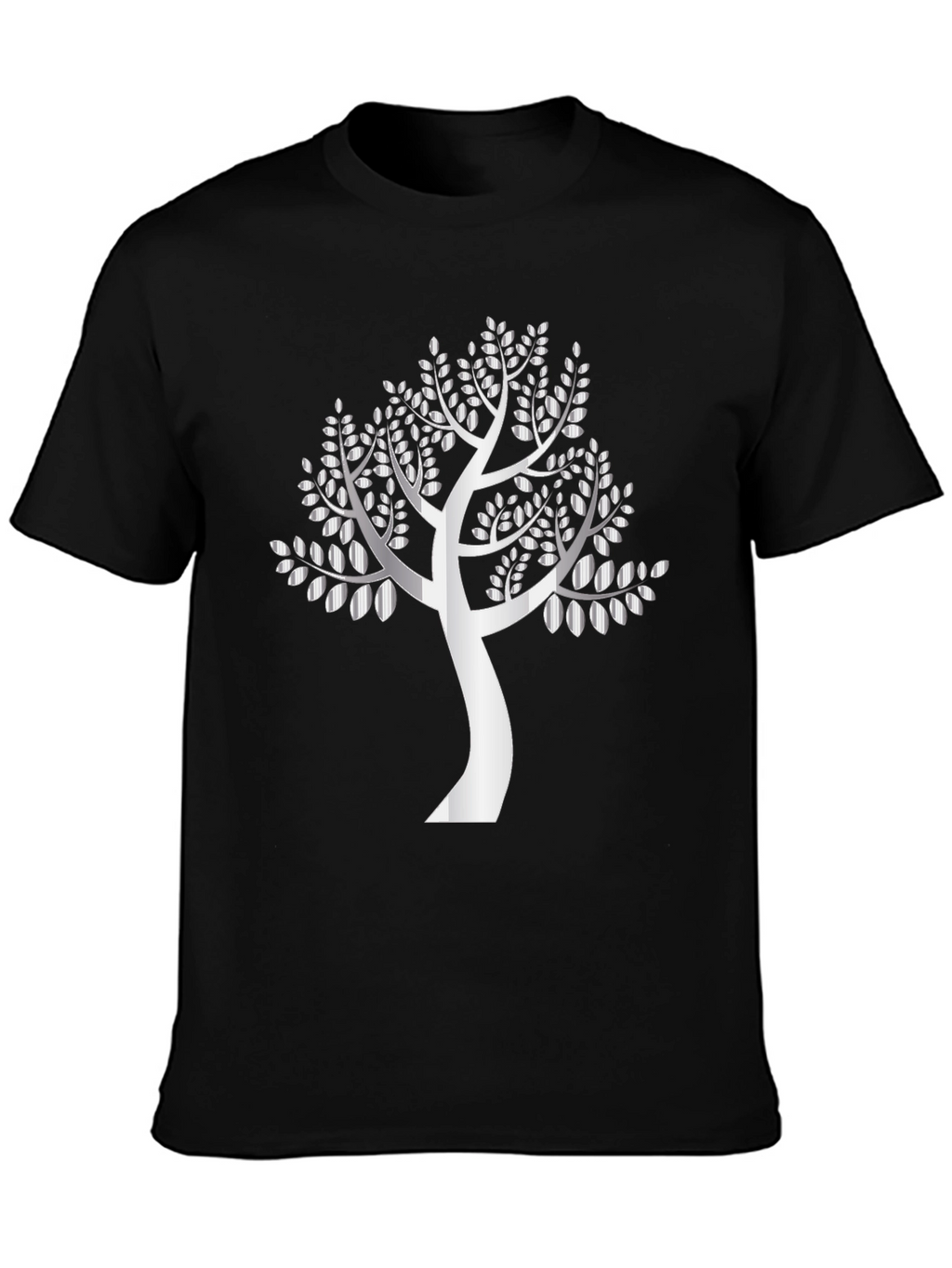 Silver Tree Graphic Black T-Shirt