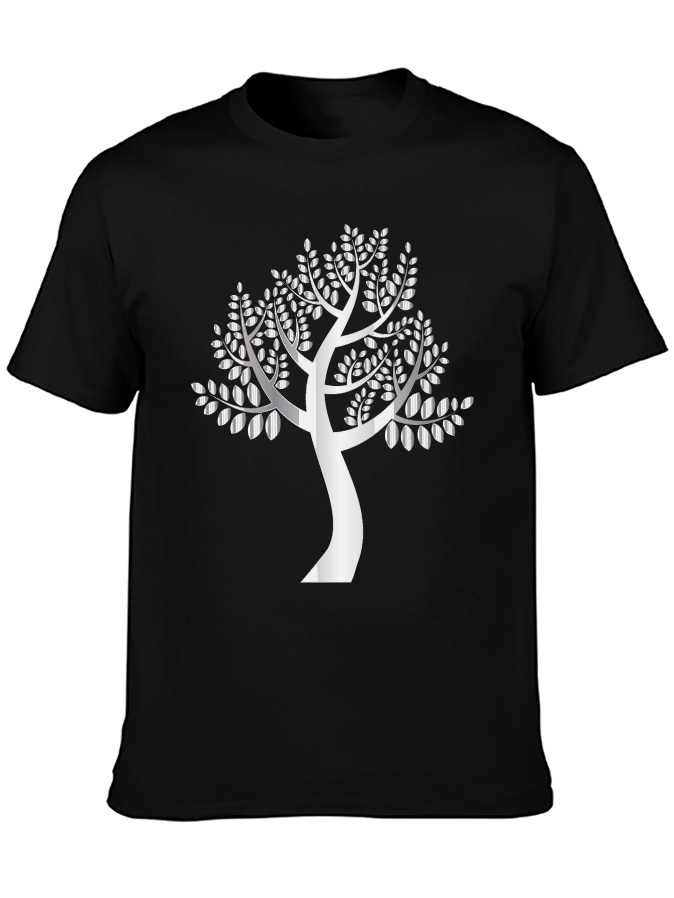 Silver Tree Graphic Black T-Shirt