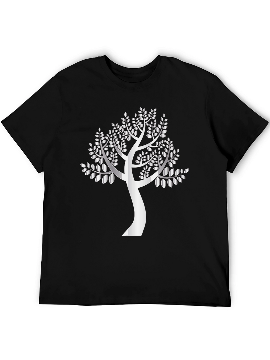 Silver Tree Graphic Black T-Shirt