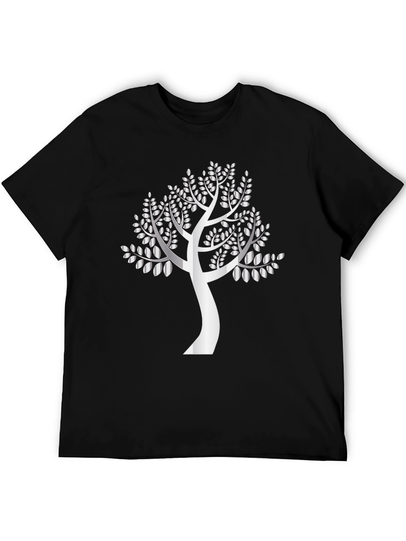 Silver Tree Graphic Black T-Shirt