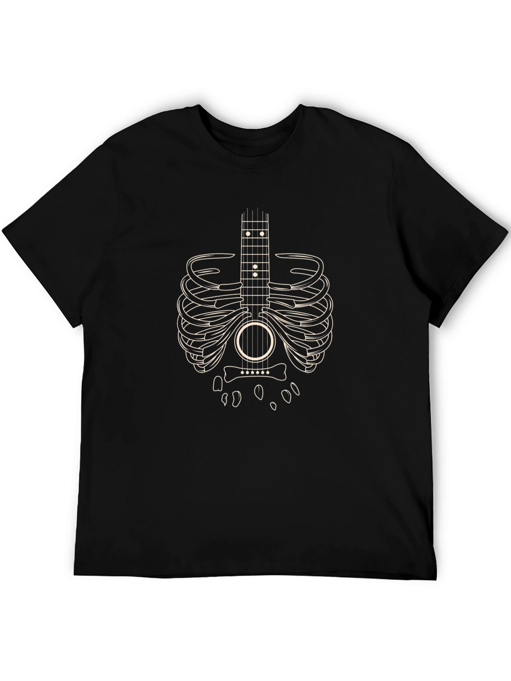 Guitar Rib Cage Graphic T-Shirt - Music Lover Tee