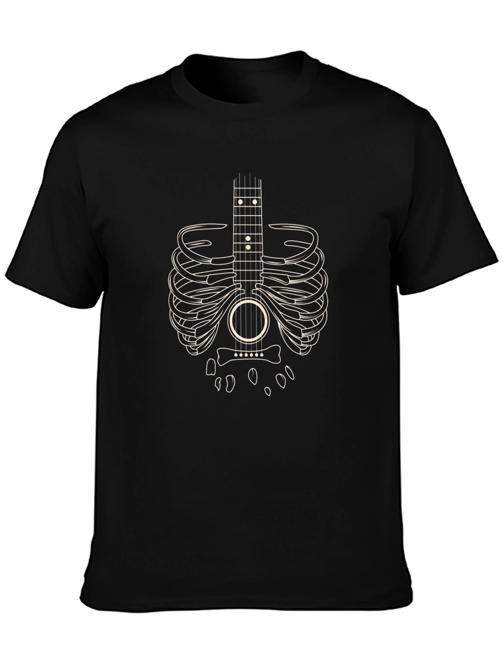 Guitar Rib Cage Graphic T-Shirt - Music Lover Tee