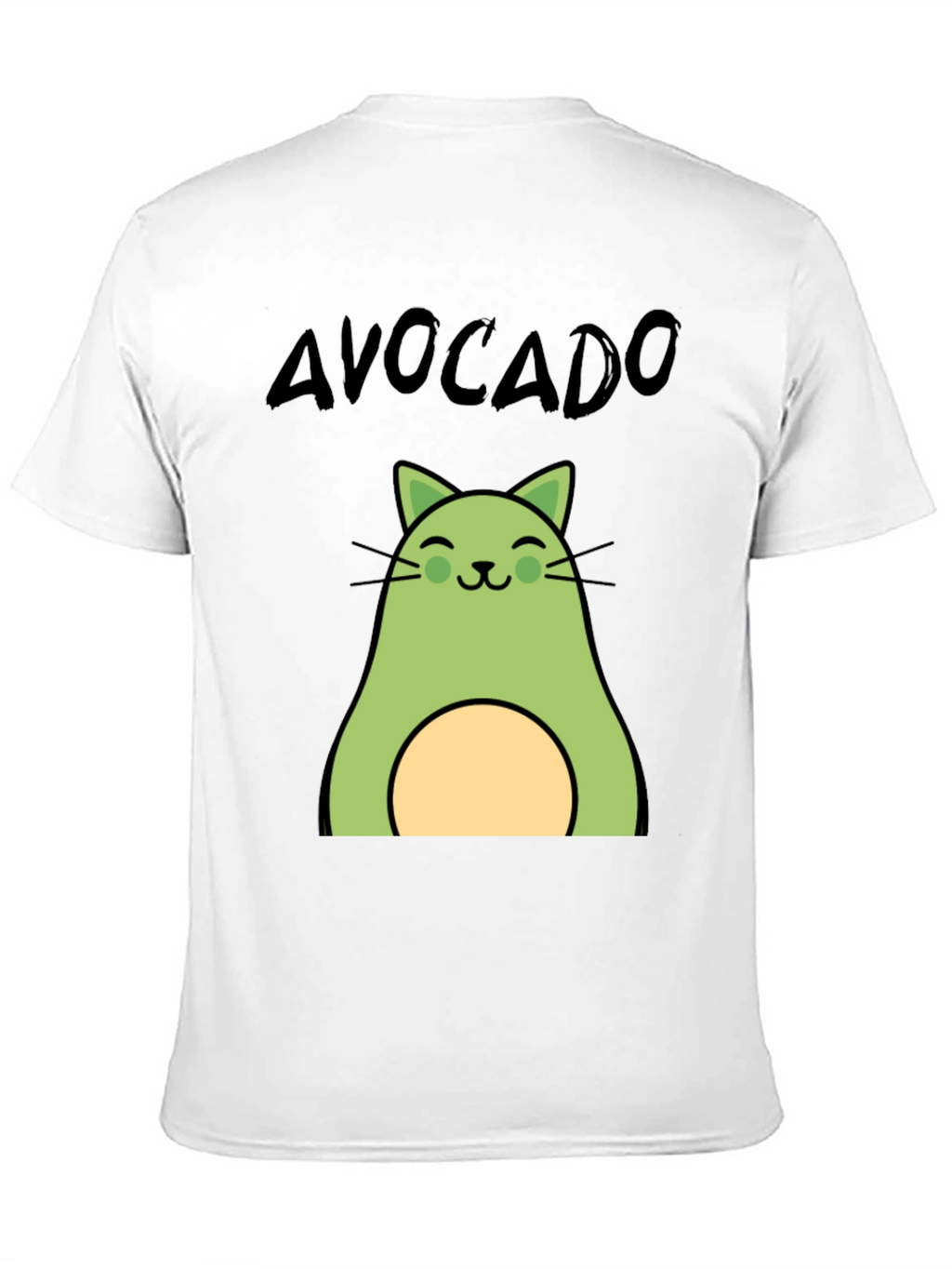 Avocado Cat Graphic Tee - Unisex Black T-Shirt