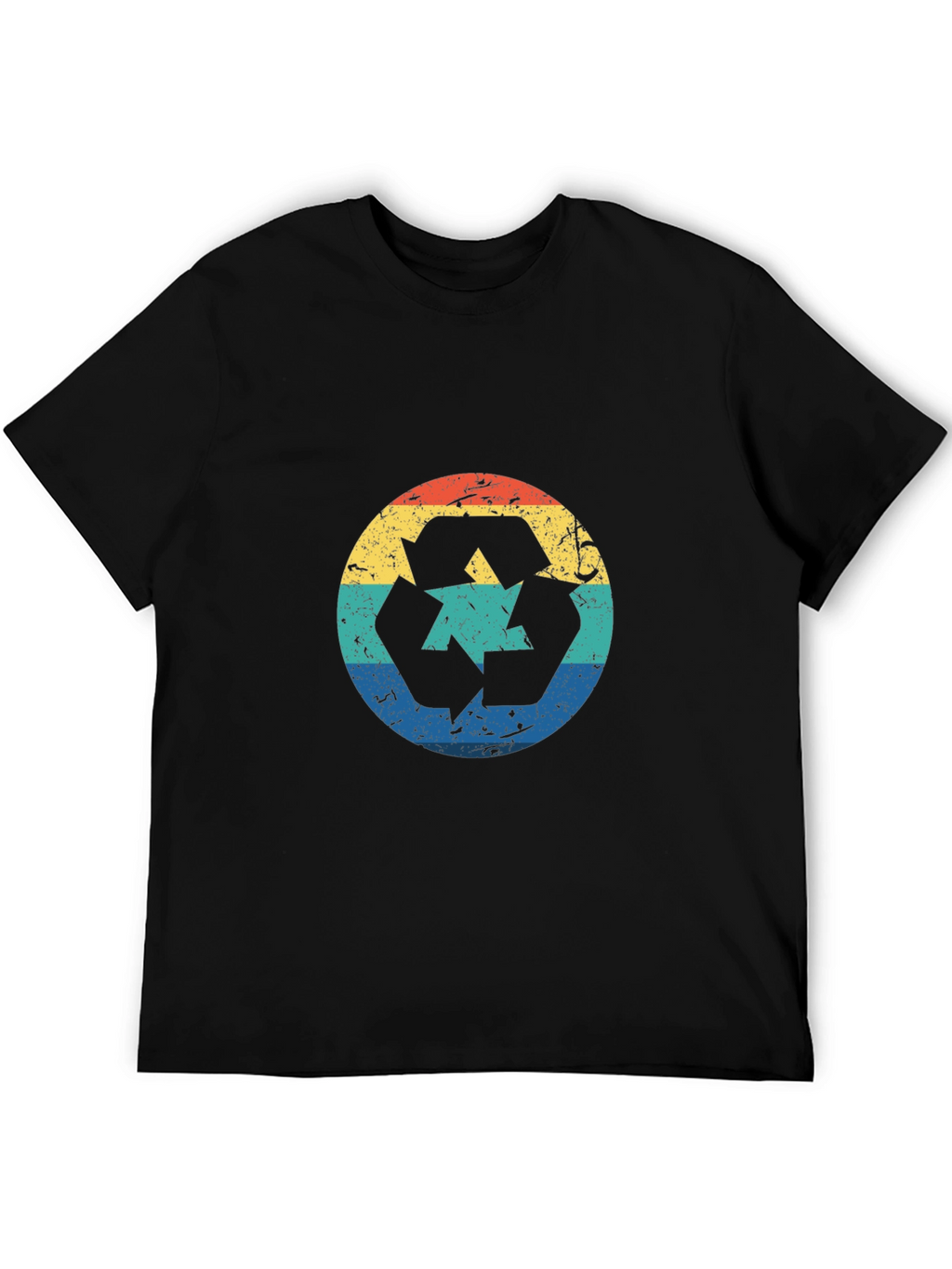 Retro Recycle Graphic T-Shirt - Black