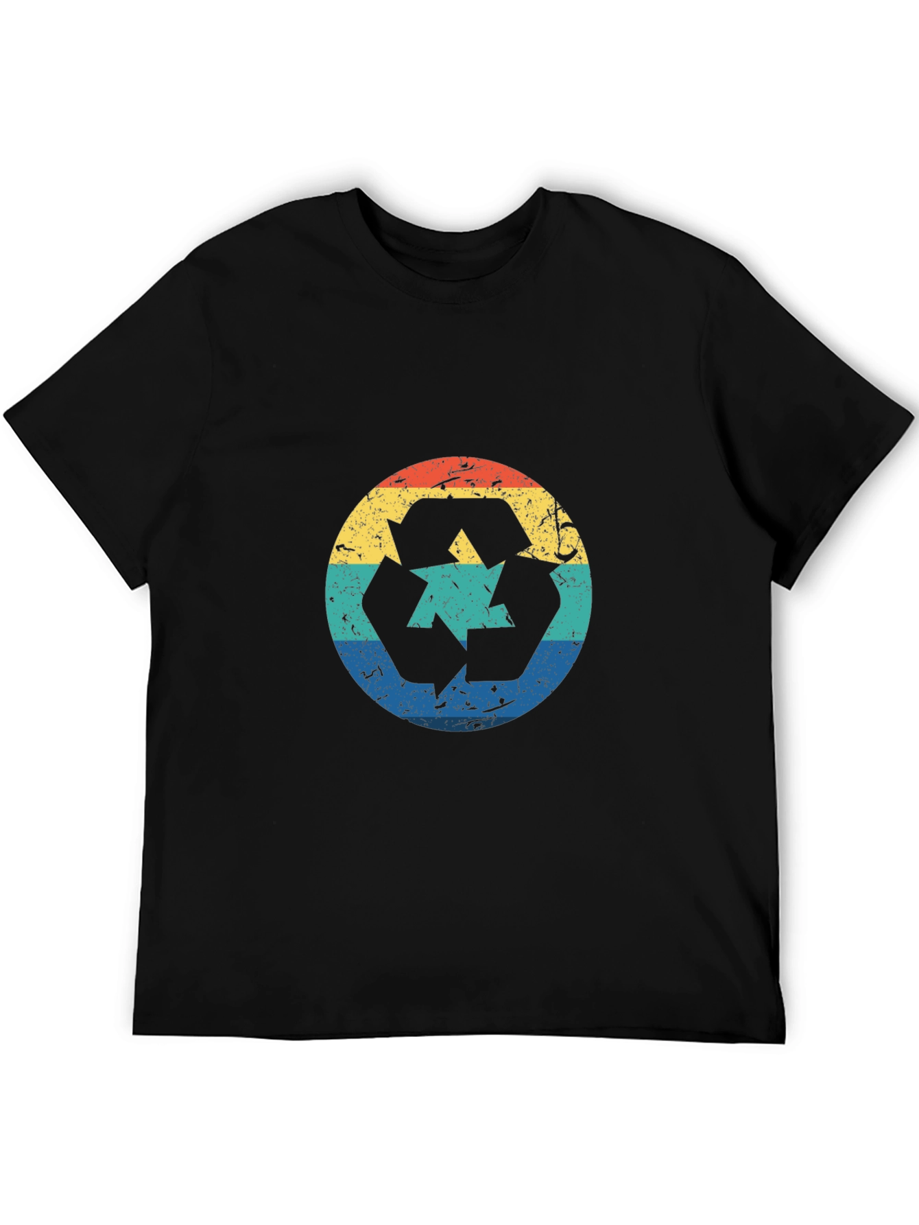 Retro Recycle Graphic T-Shirt - Black