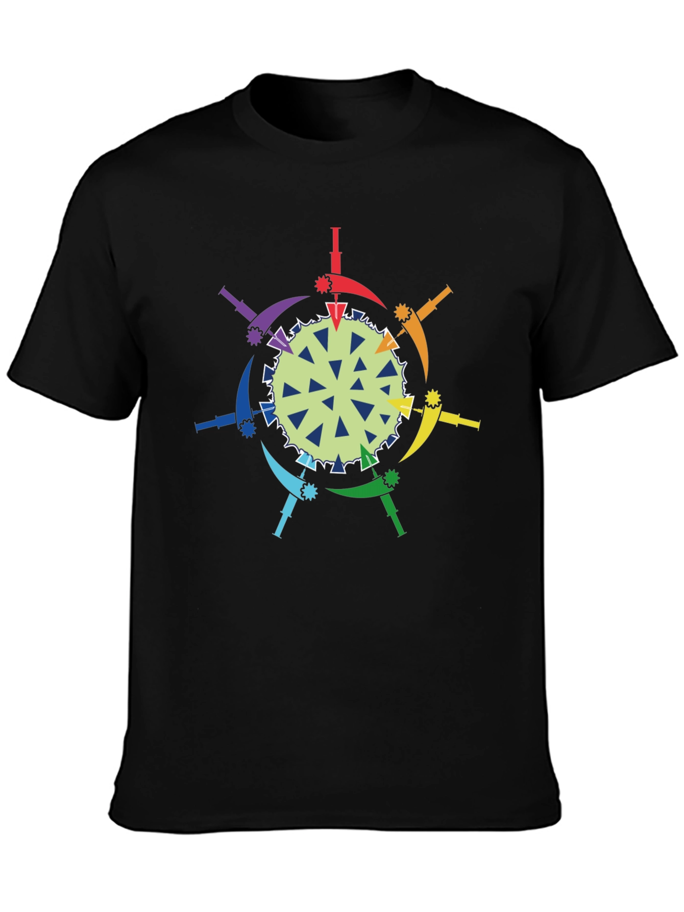 Rainbow Anti-Virus Black T-Shirt
