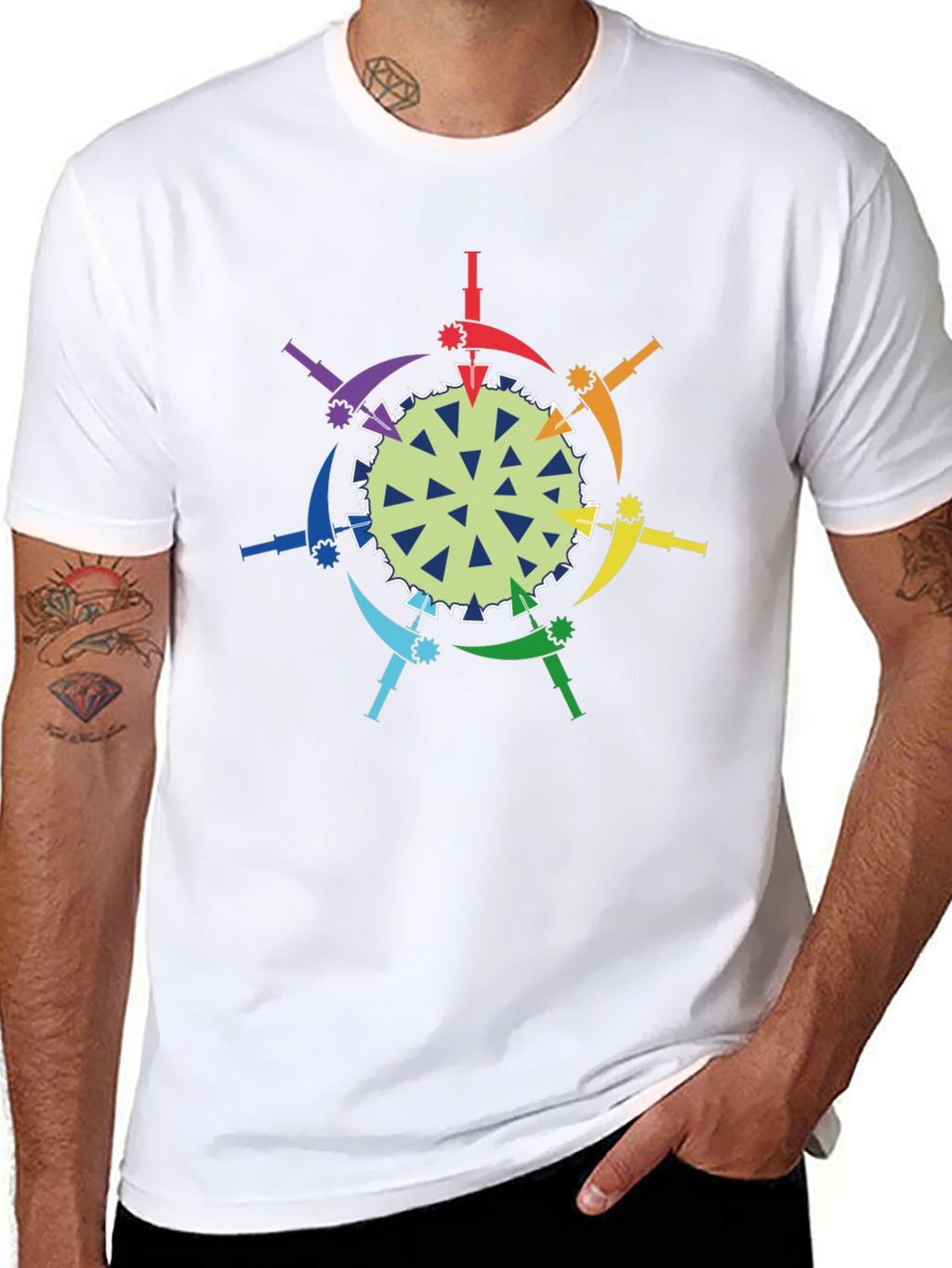 Rainbow Anti-Virus Black T-Shirt