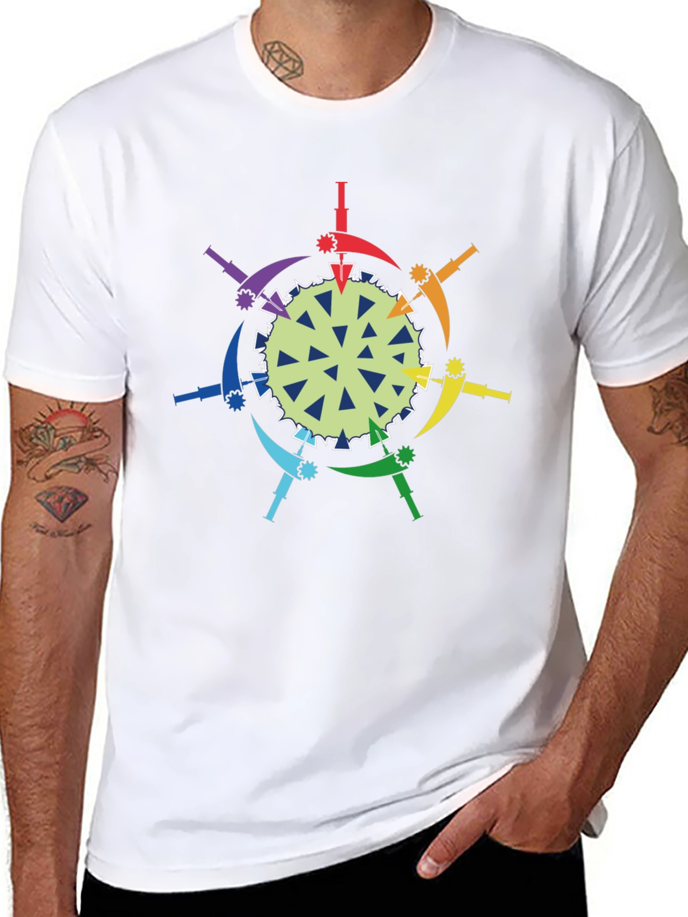 Rainbow Anti-Virus Black T-Shirt