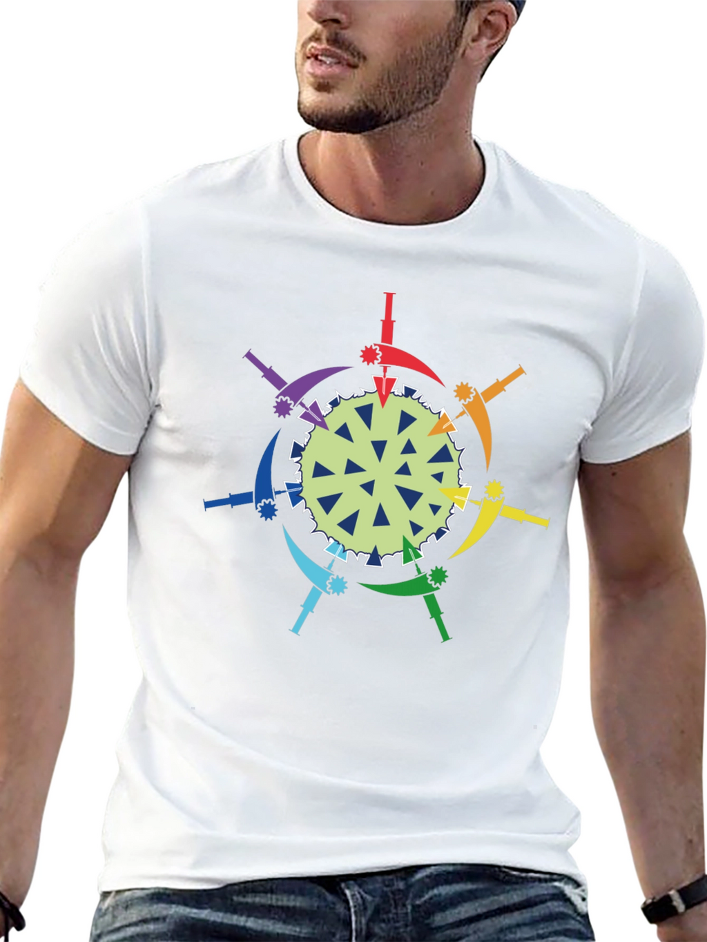 Rainbow Anti-Virus Black T-Shirt