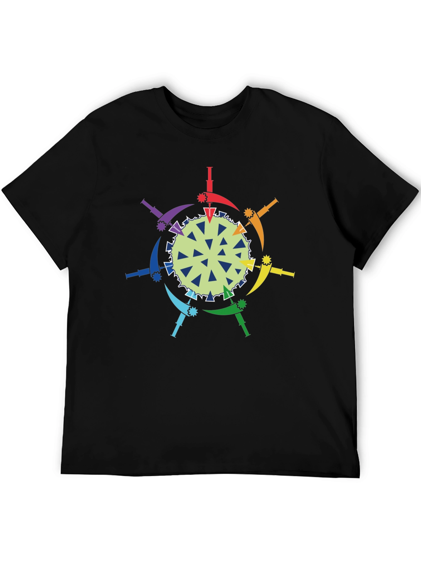 Rainbow Anti-Virus Black T-Shirt