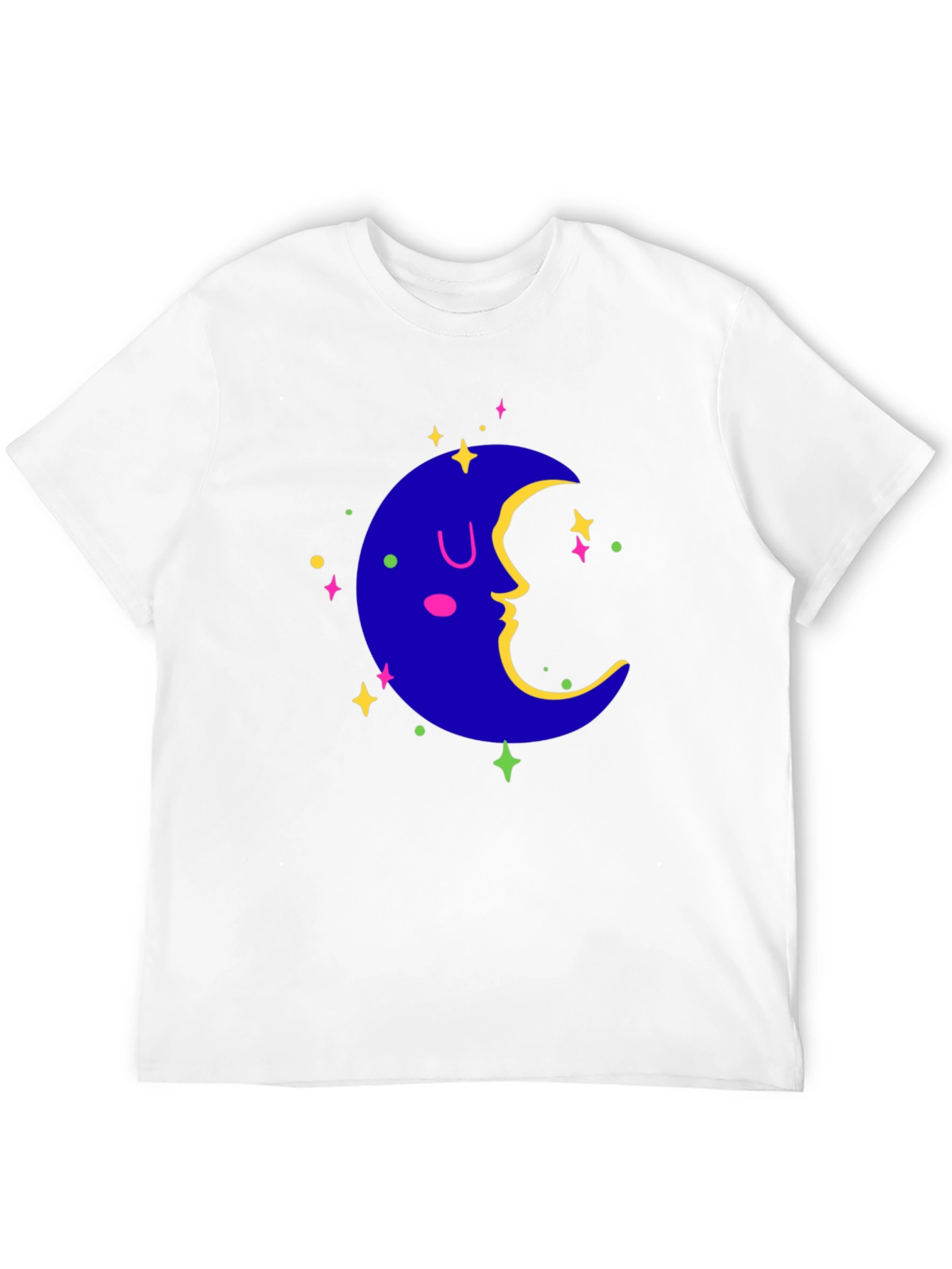 Dreamy Moon Graphic Tee - Black Casual T-Shirt