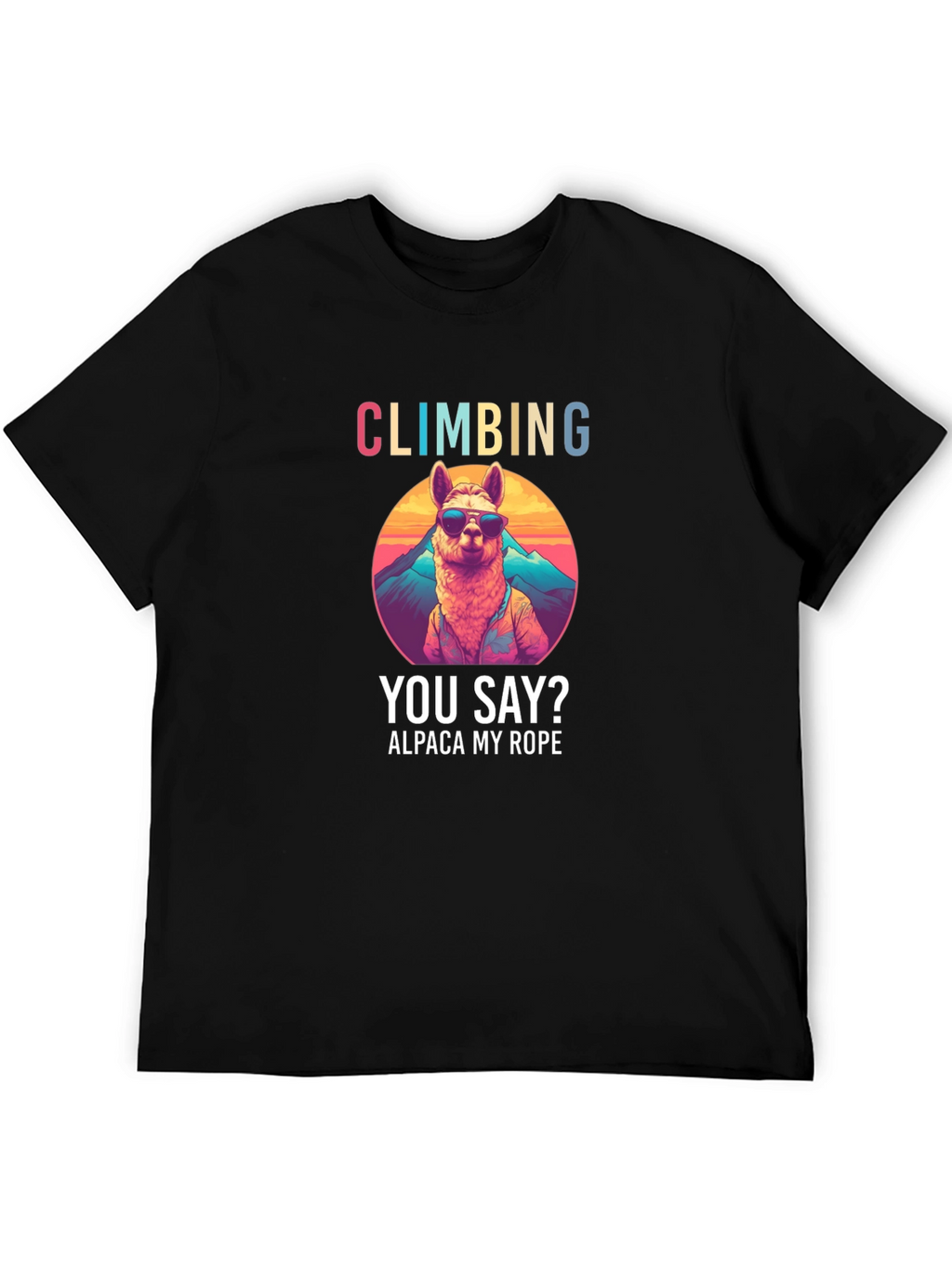 Climbing Alpaca T-Shirt Funny Outdoors Apparel