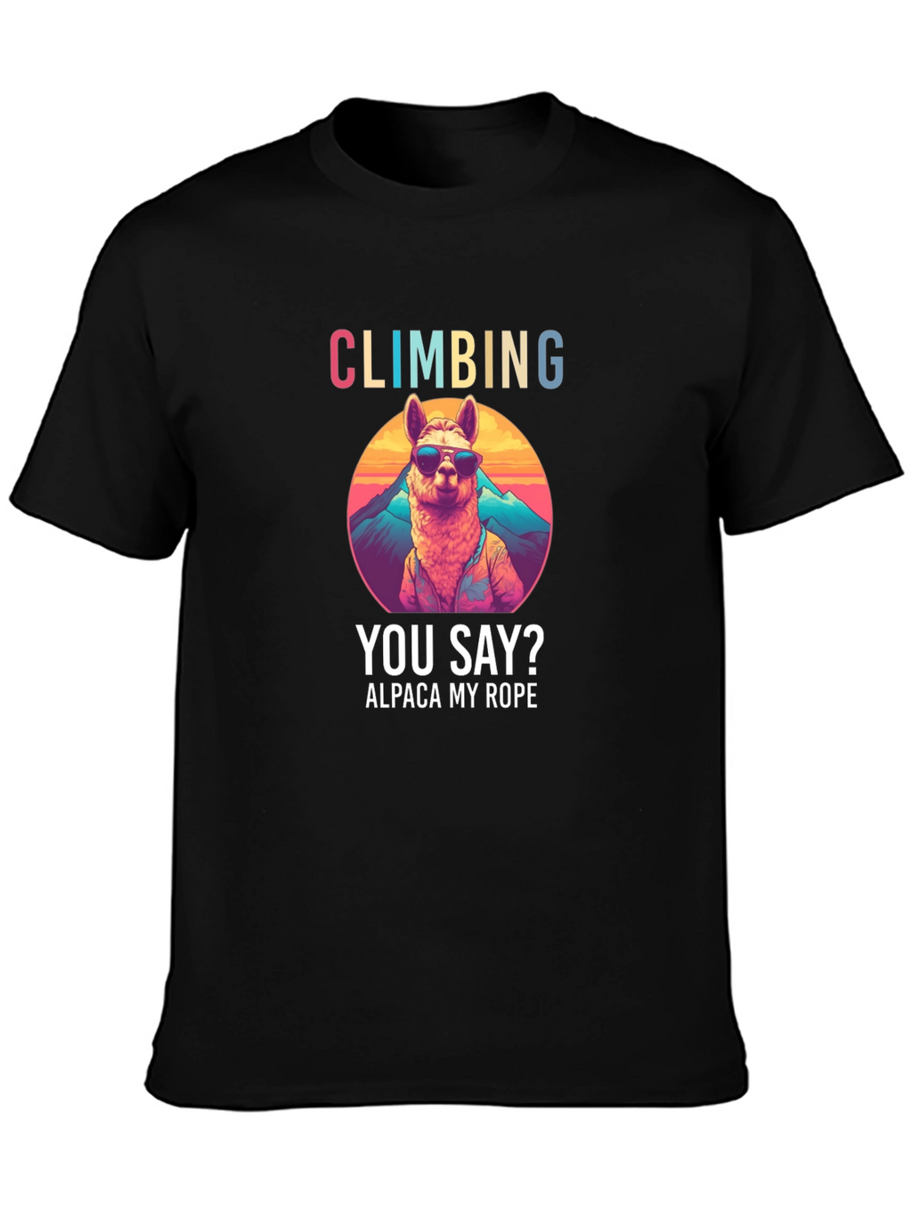 Climbing Alpaca T-Shirt Funny Outdoors Apparel