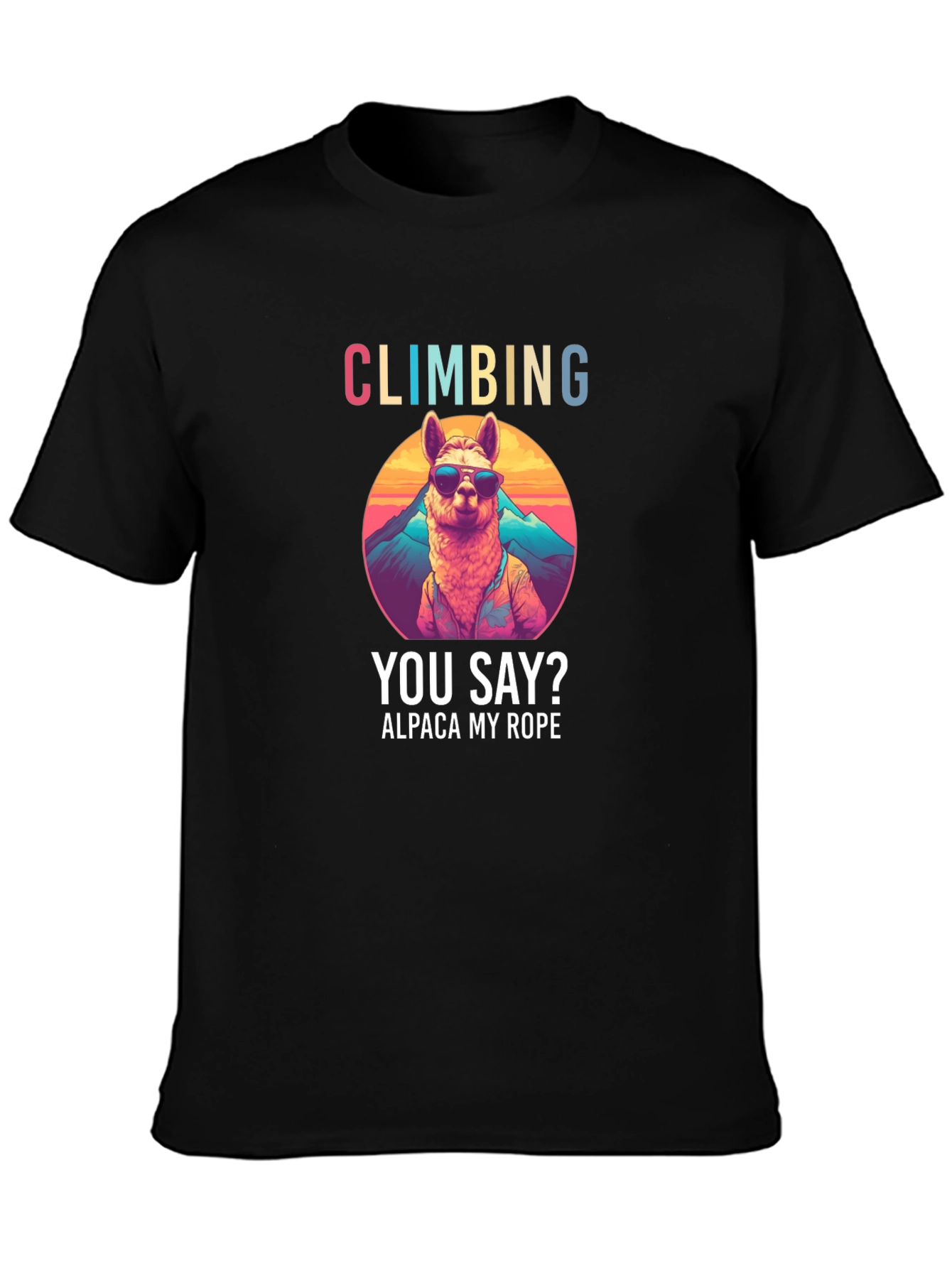 Climbing Alpaca T-Shirt Funny Outdoors Apparel