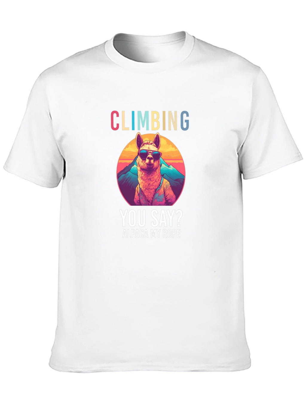 Climbing Alpaca T-Shirt Funny Outdoors Apparel