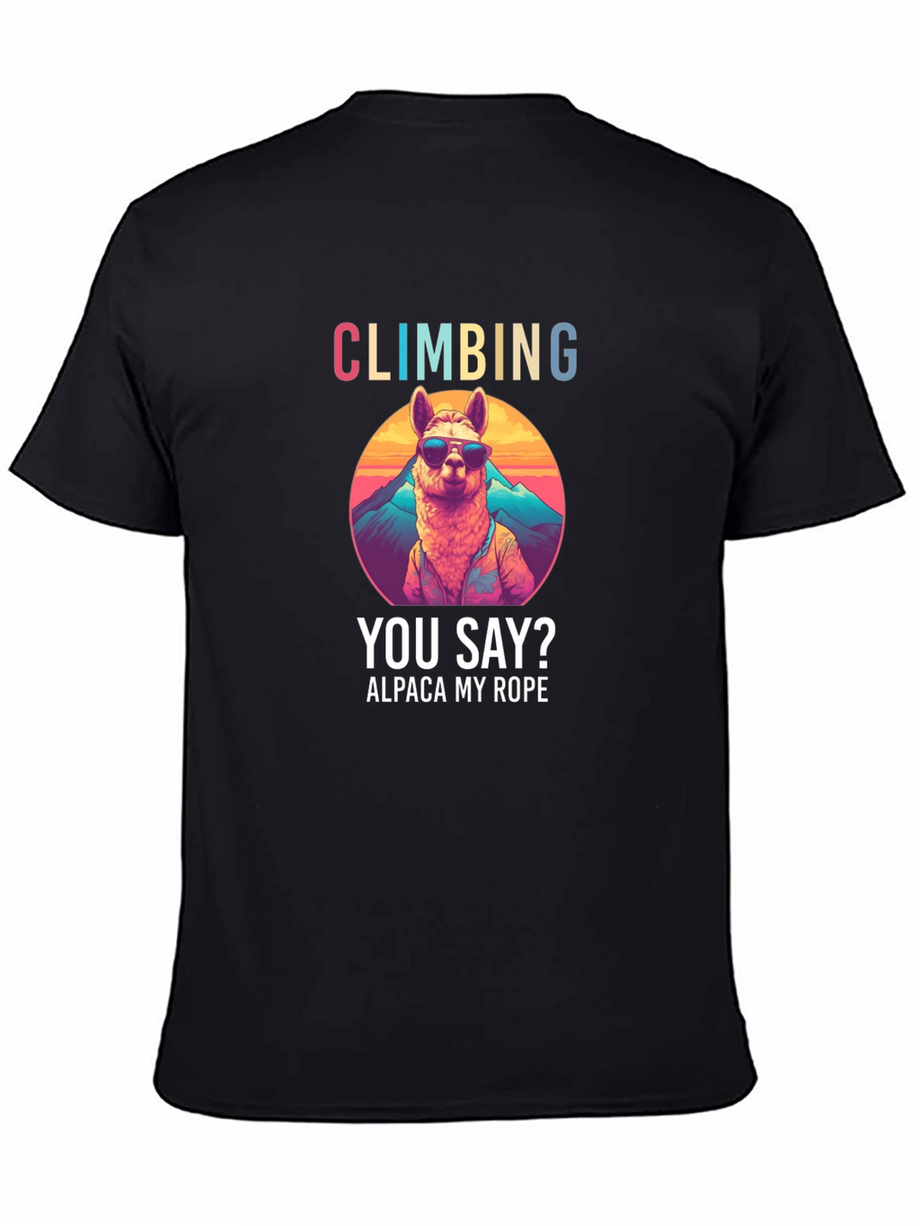 Climbing Alpaca T-Shirt Funny Outdoors Apparel