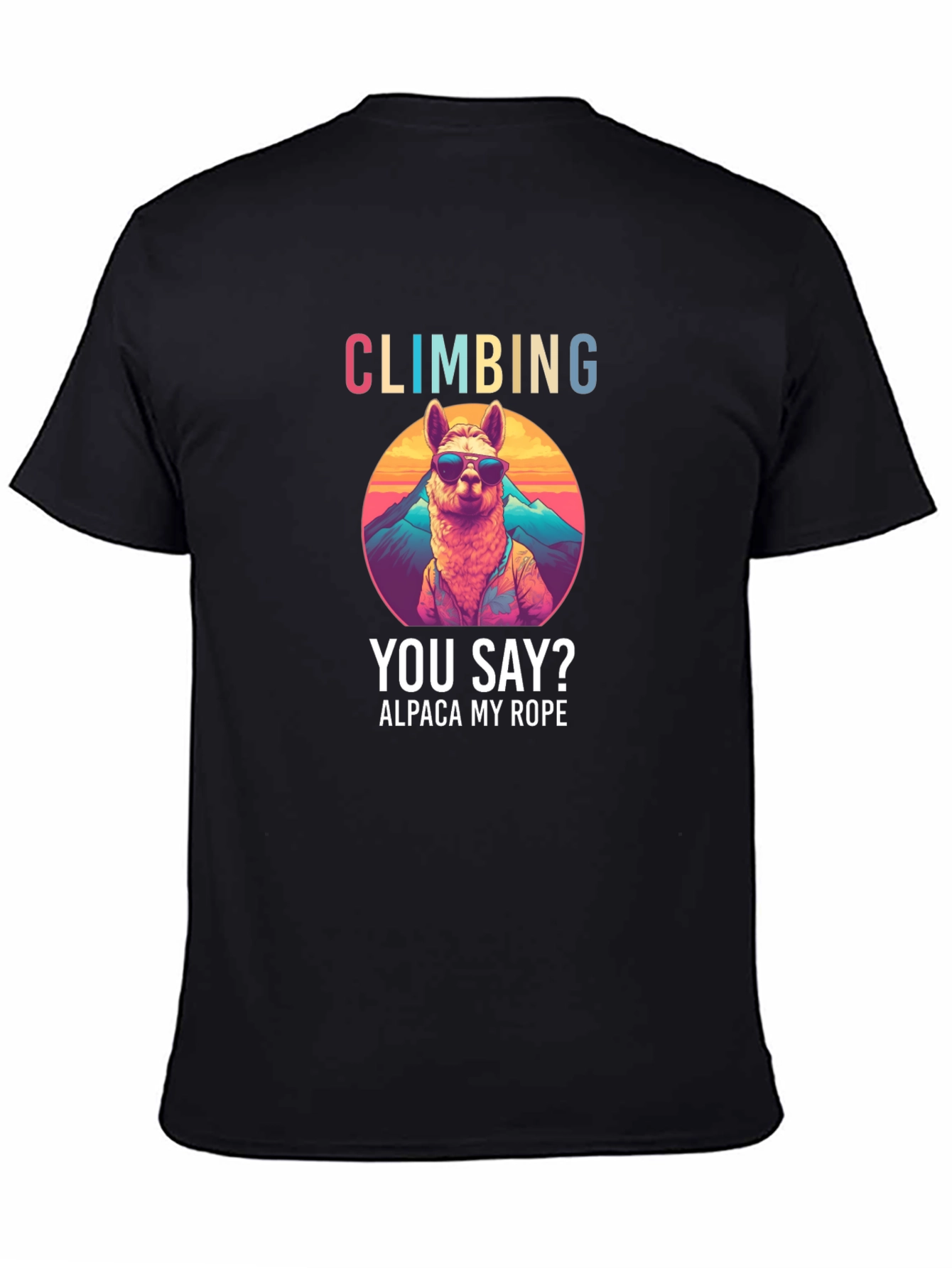 Climbing Alpaca T-Shirt Funny Outdoors Apparel