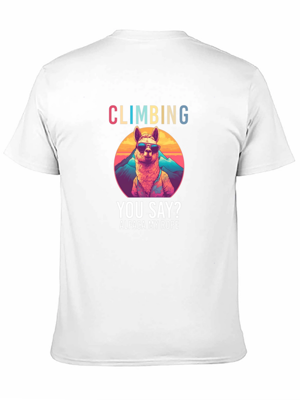 Climbing Alpaca T-Shirt Funny Outdoors Apparel
