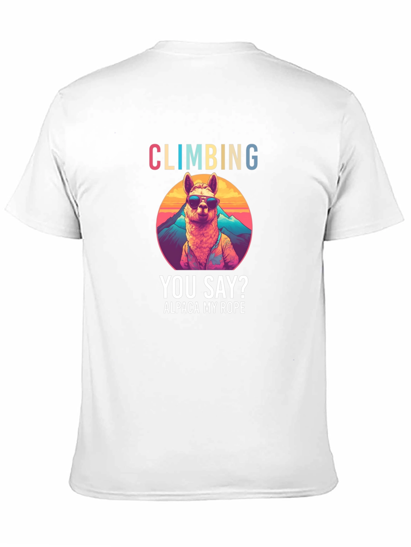 Climbing Alpaca T-Shirt Funny Outdoors Apparel