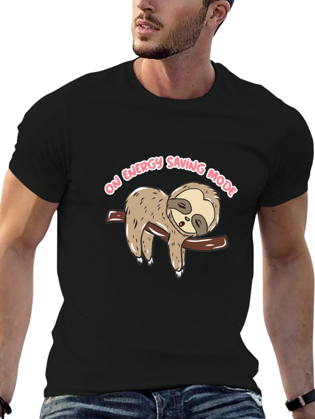 Sloth On Energy Saving Mode Graphic T-Shirt