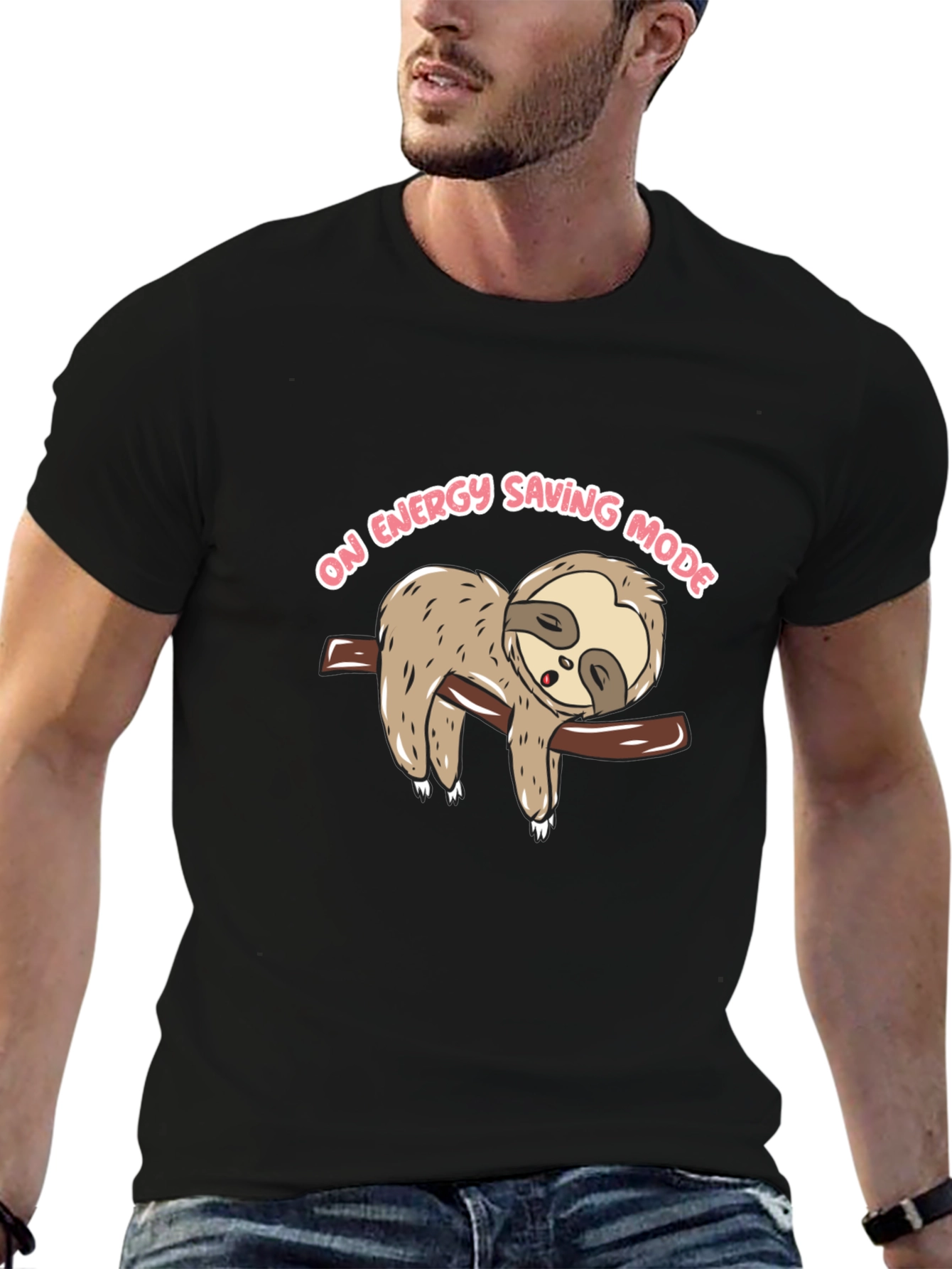 Sloth On Energy Saving Mode Graphic T-Shirt