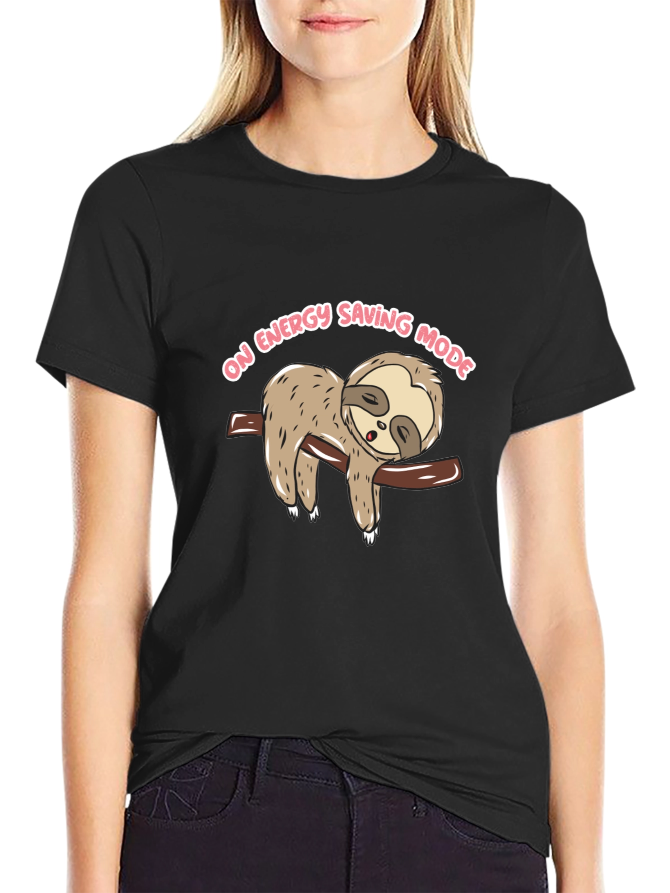 Sloth On Energy Saving Mode Graphic T-Shirt