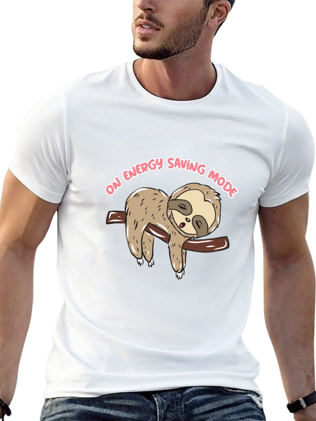 Sloth On Energy Saving Mode Graphic T-Shirt