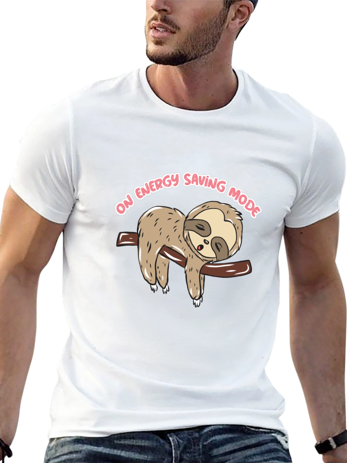 Sloth On Energy Saving Mode Graphic T-Shirt
