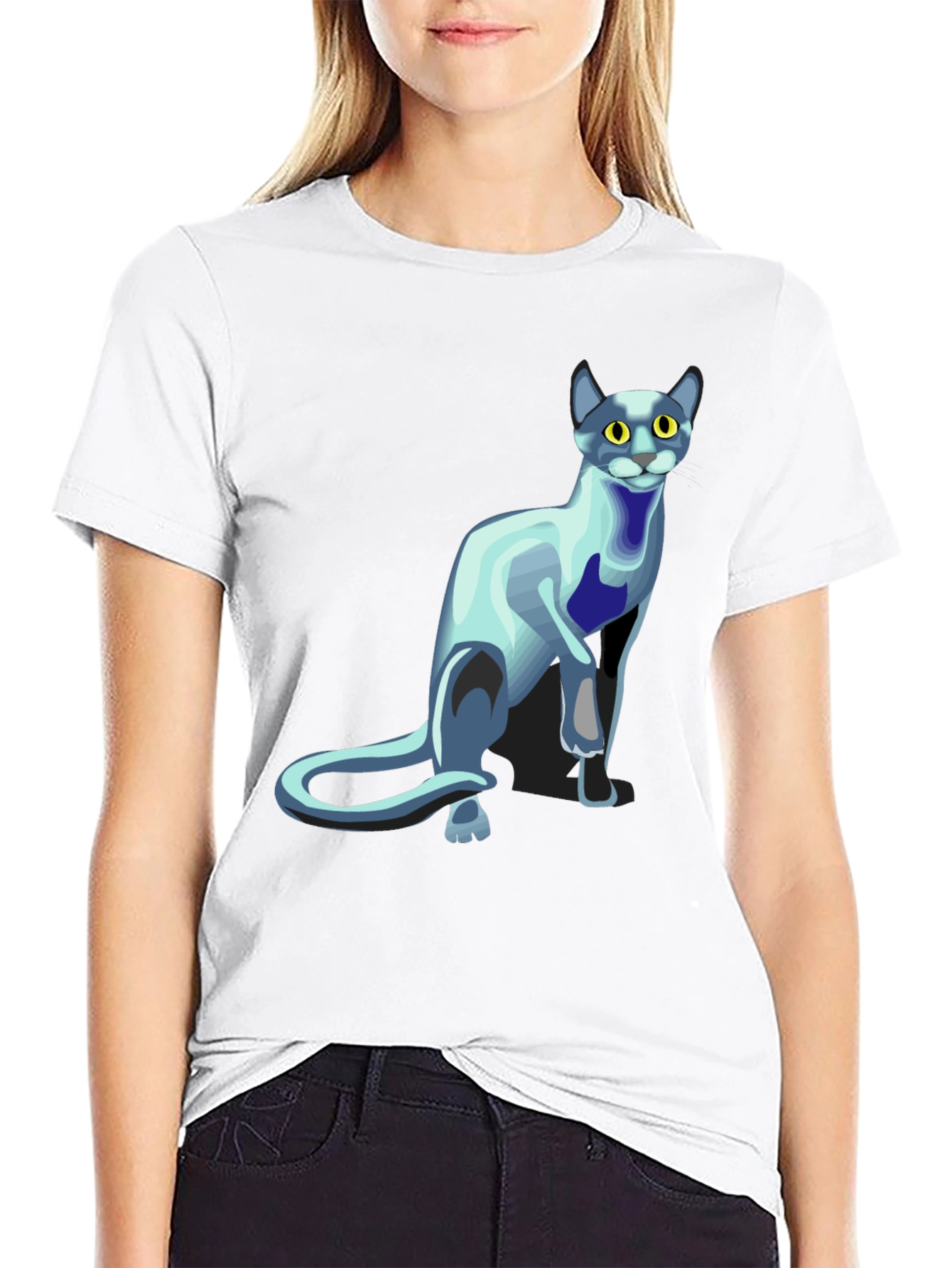 Cool Cat Graphic T-Shirt - Black