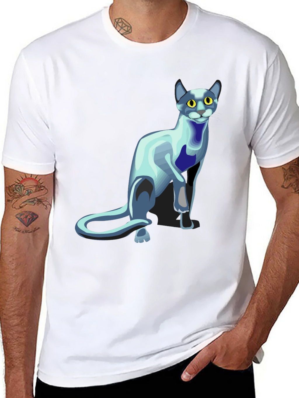 Cool Cat Graphic T-Shirt - Black