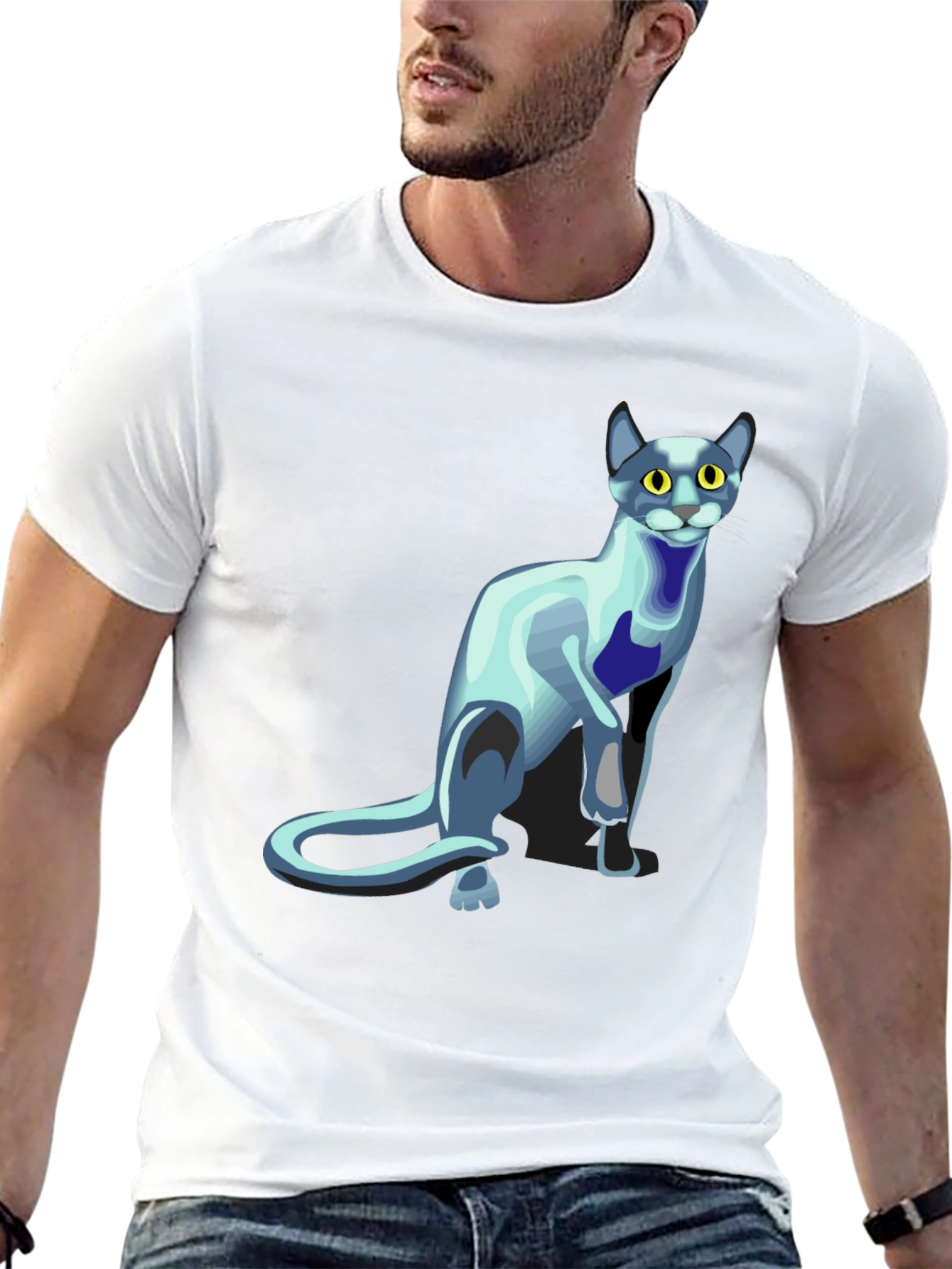 Cool Cat Graphic T-Shirt - Black