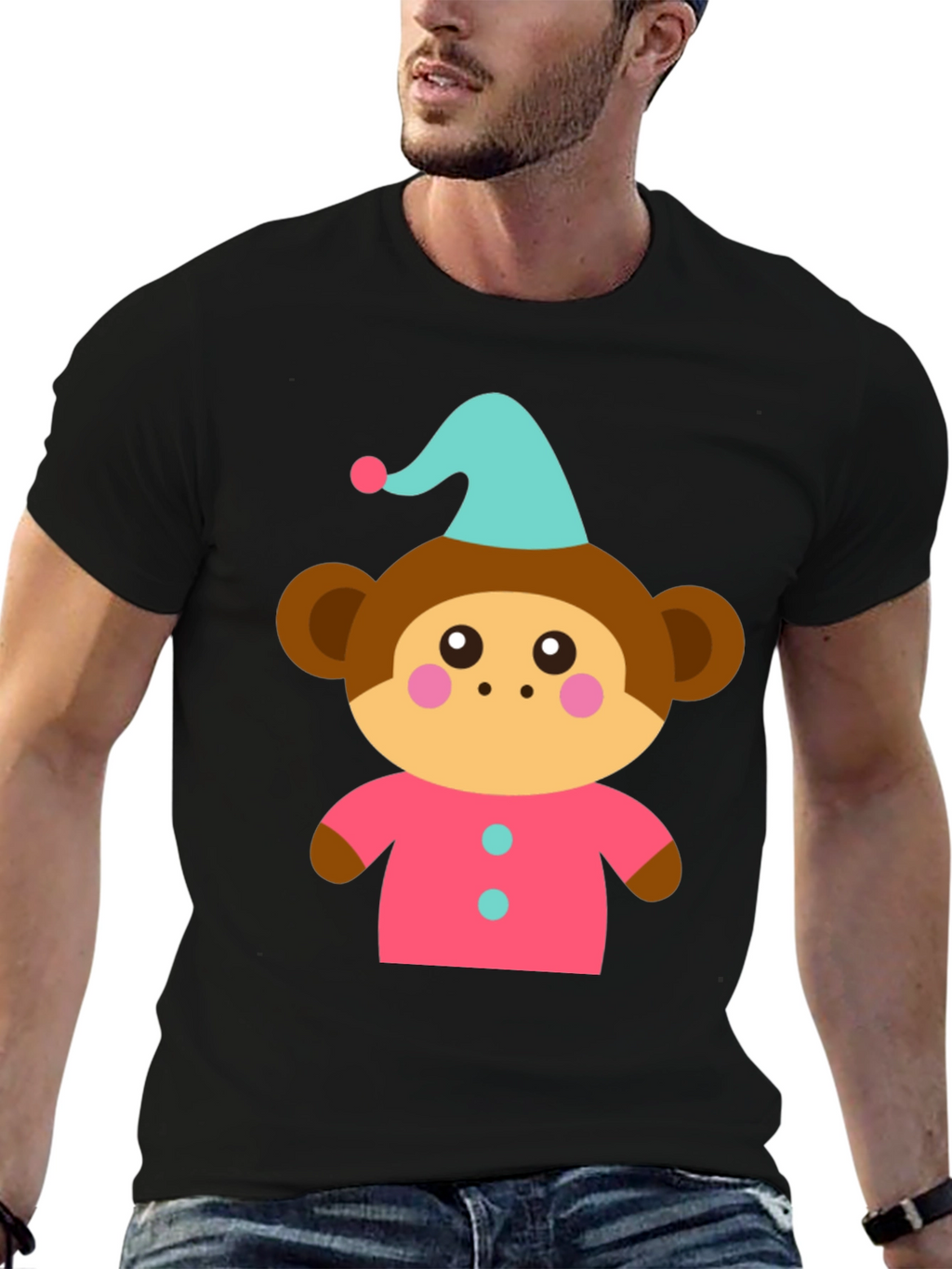 Cartoon Monkey Pajama T-Shirt