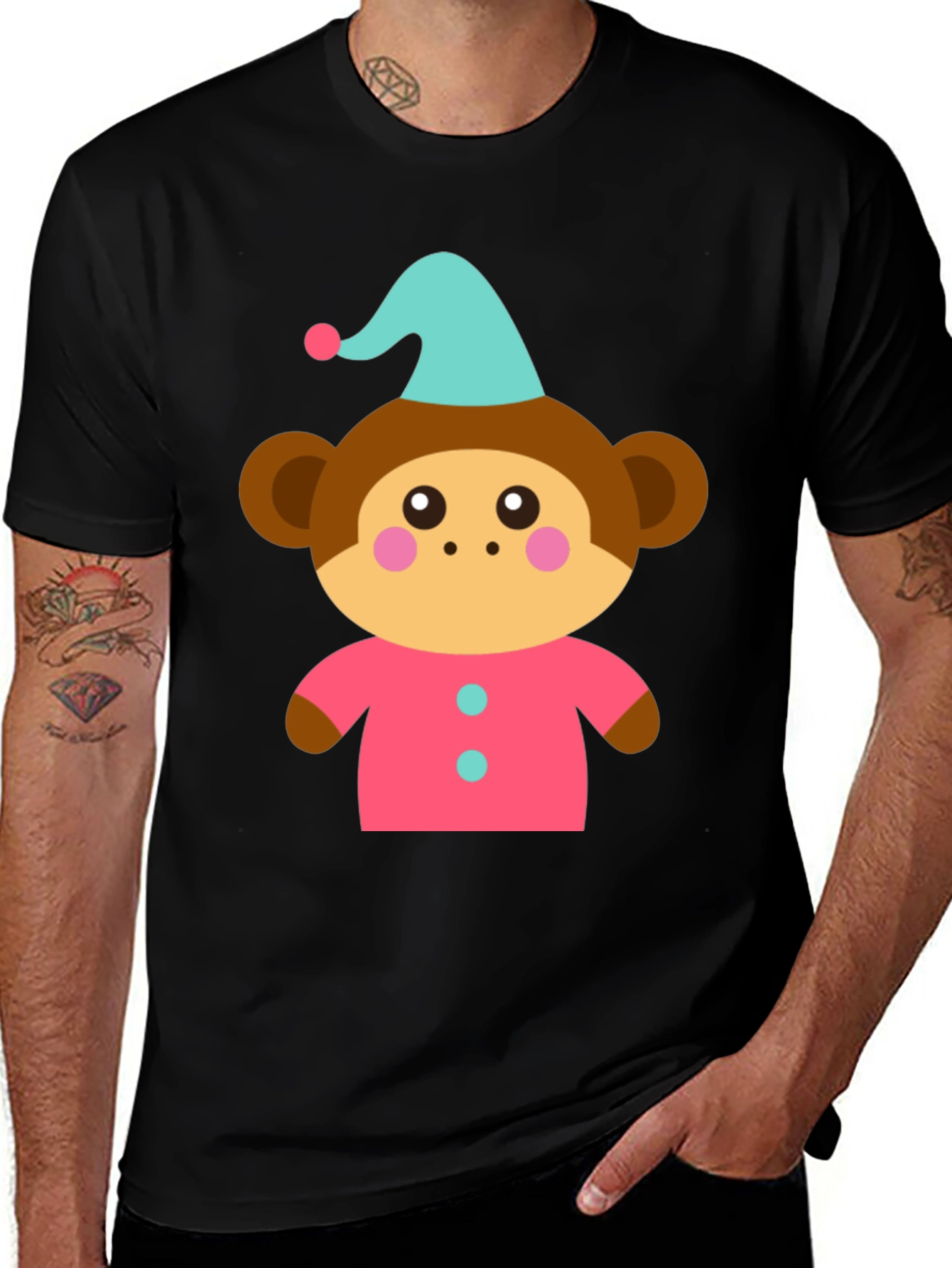Cartoon Monkey Pajama T-Shirt