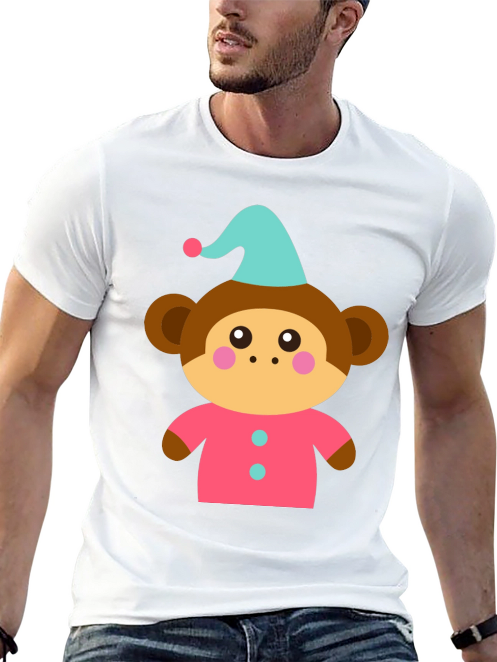 Cartoon Monkey Pajama T-Shirt