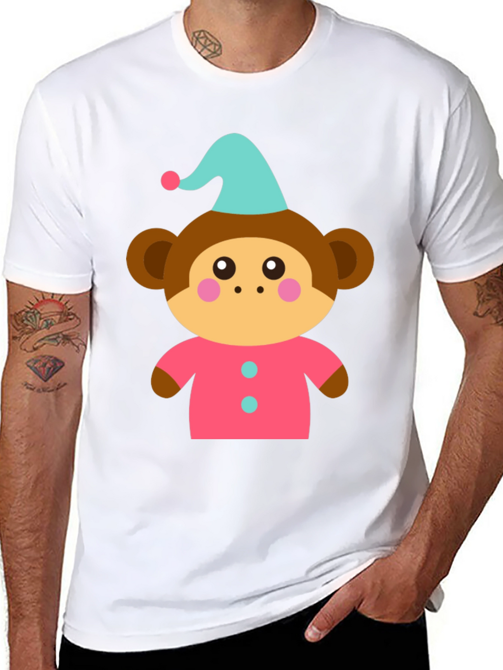 Cartoon Monkey Pajama T-Shirt