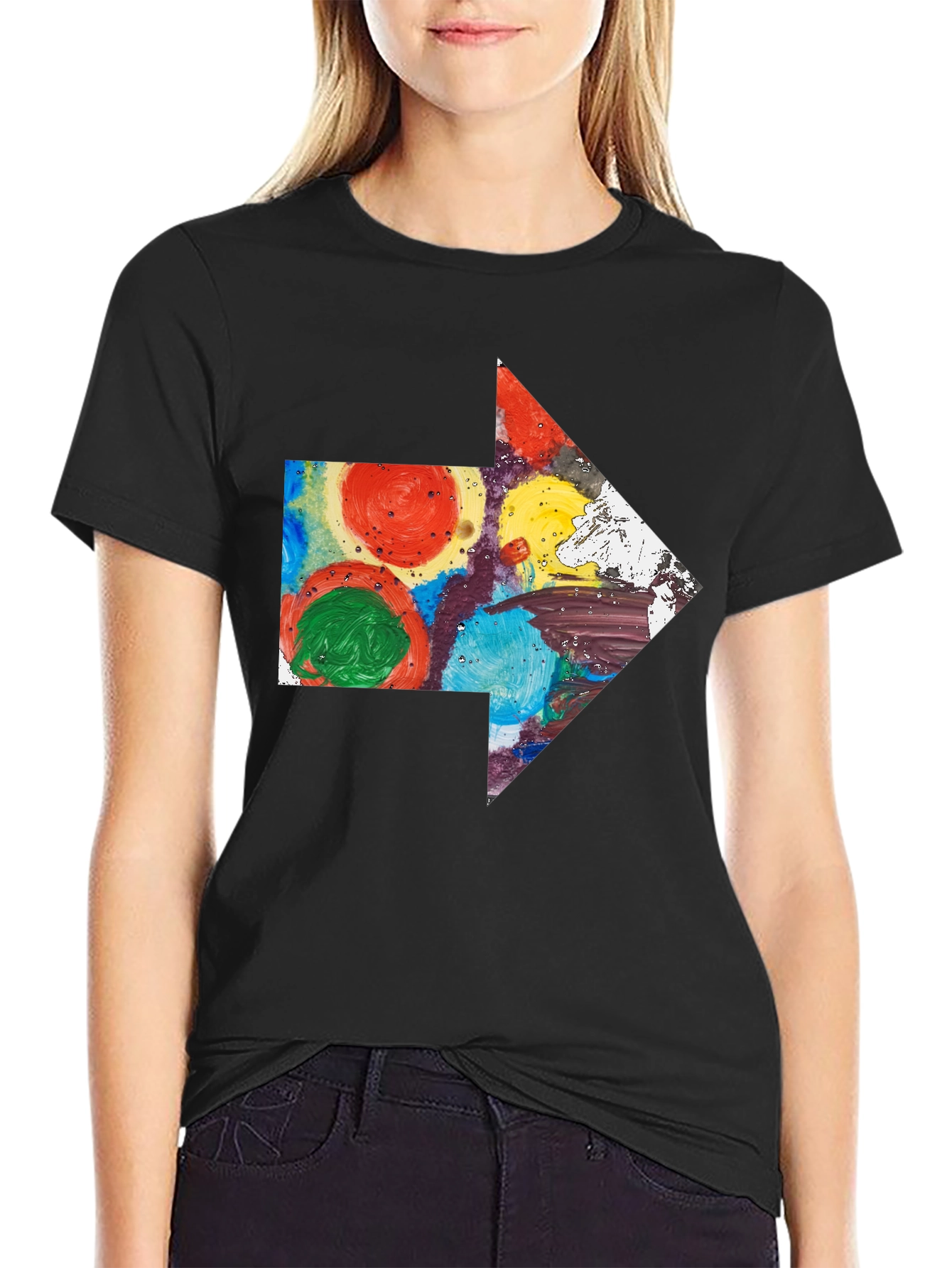 Abstract Arrow Graphic T-Shirt - Artsy Design