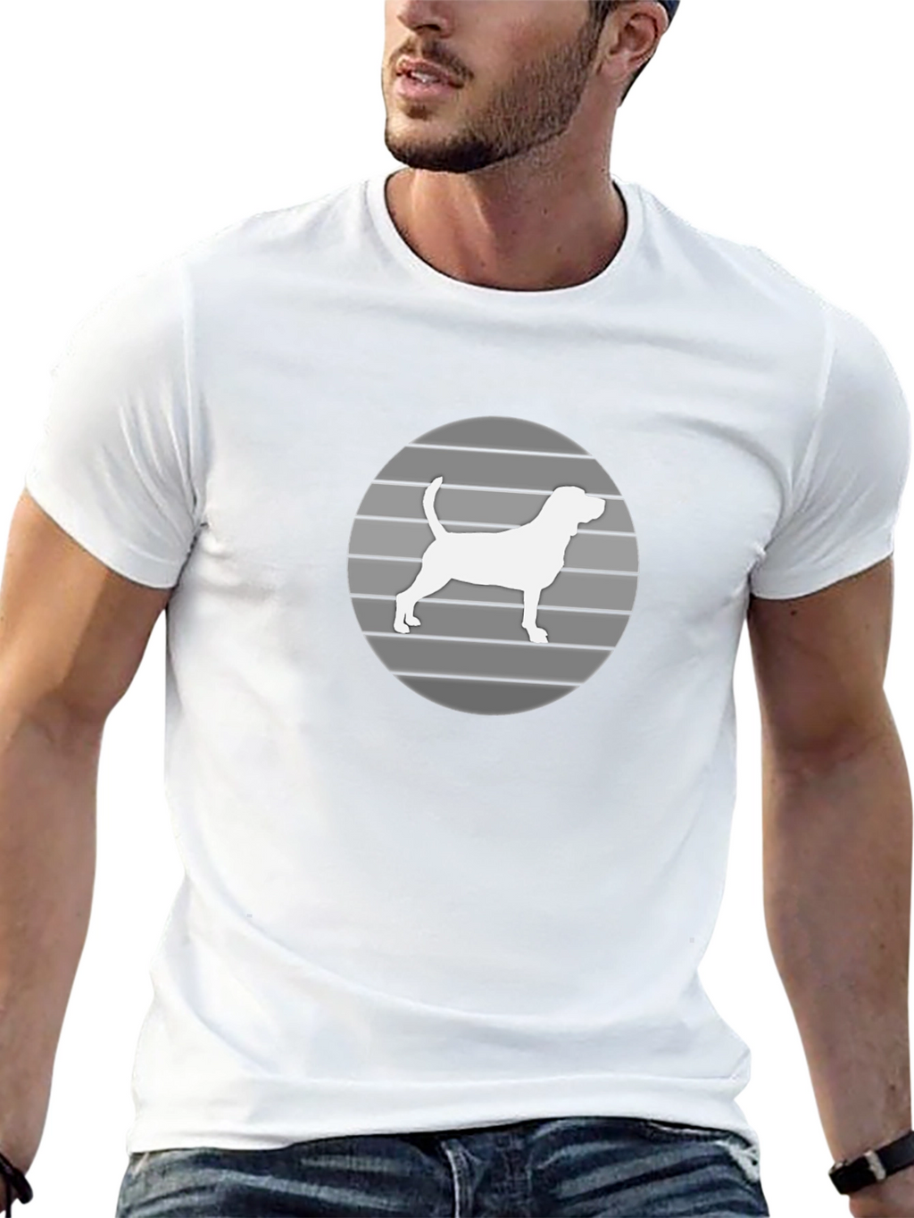 Dog Silhouette Graphic Tee - Mens Black T-Shirt
