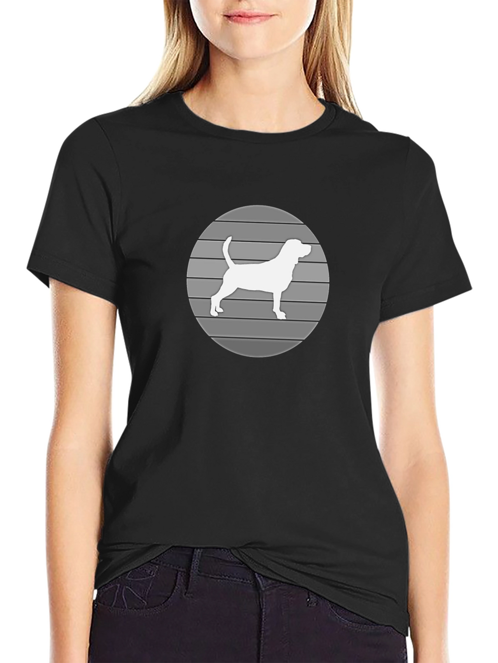 Dog Silhouette Graphic Tee - Mens Black T-Shirt