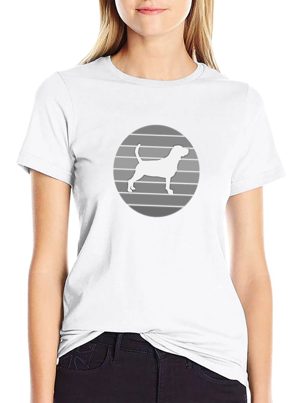Dog Silhouette Graphic Tee - Mens Black T-Shirt