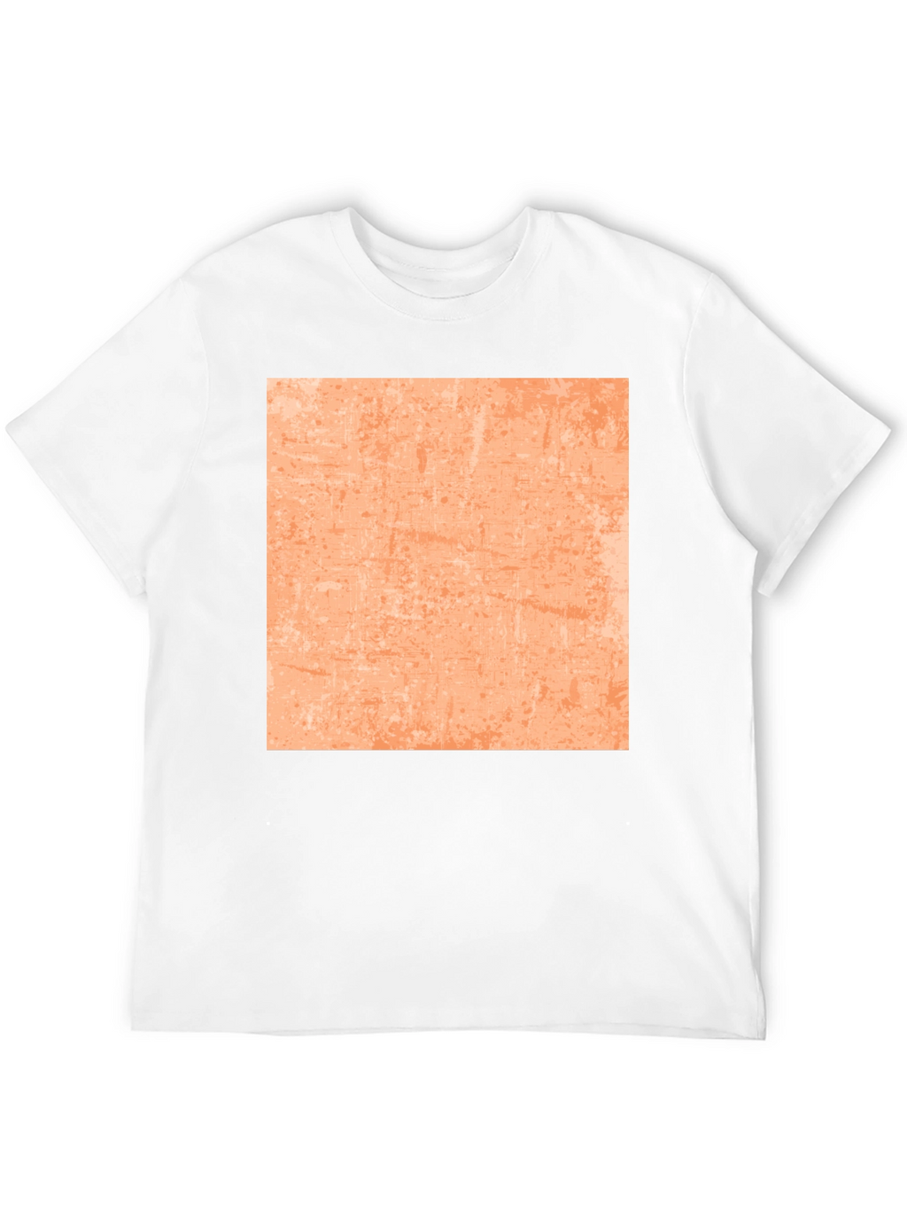 Cool Black Tee with Abstract Peach Square Design
