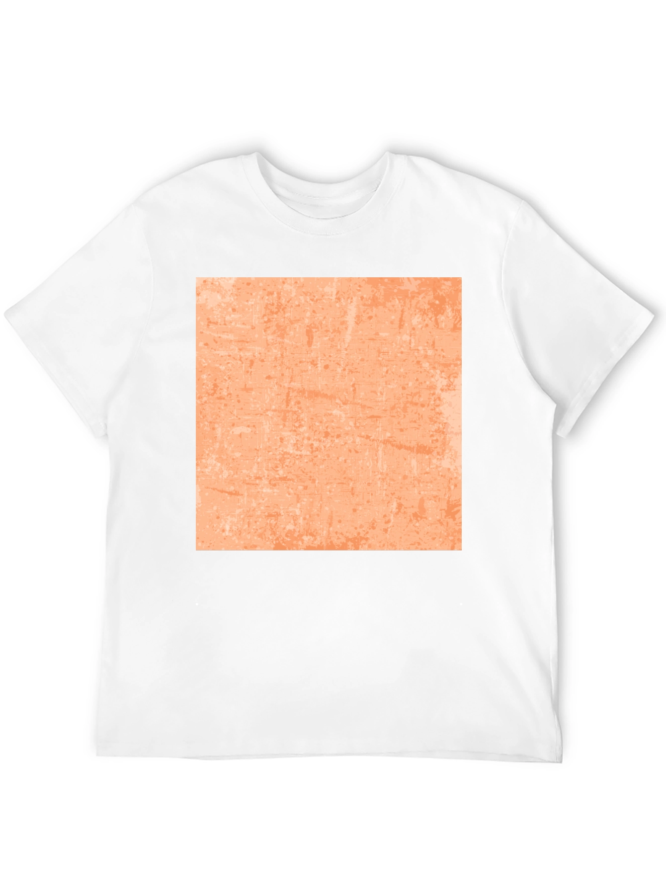 Cool Black Tee with Abstract Peach Square Design