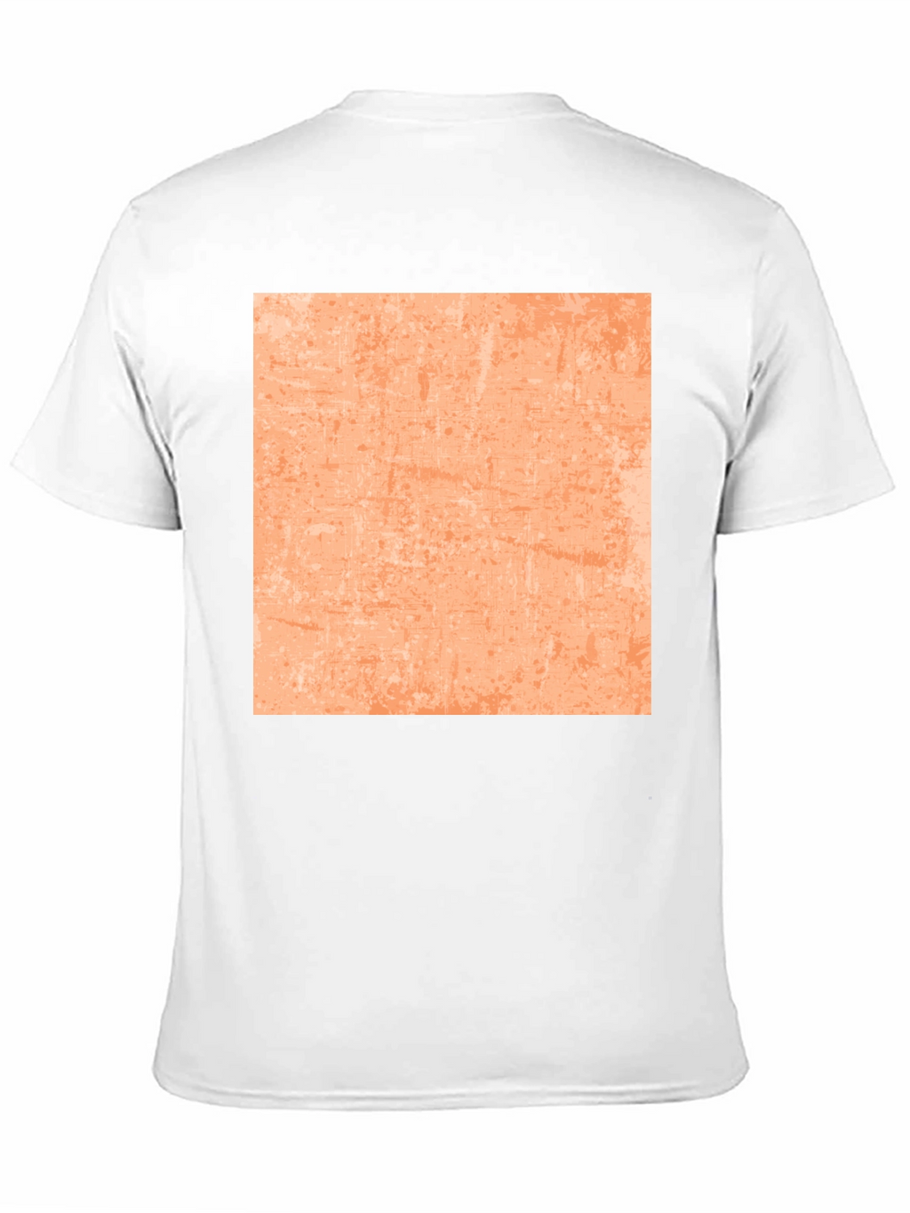 Cool Black Tee with Abstract Peach Square Design