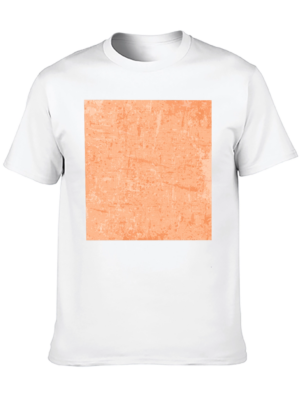 Cool Black Tee with Abstract Peach Square Design
