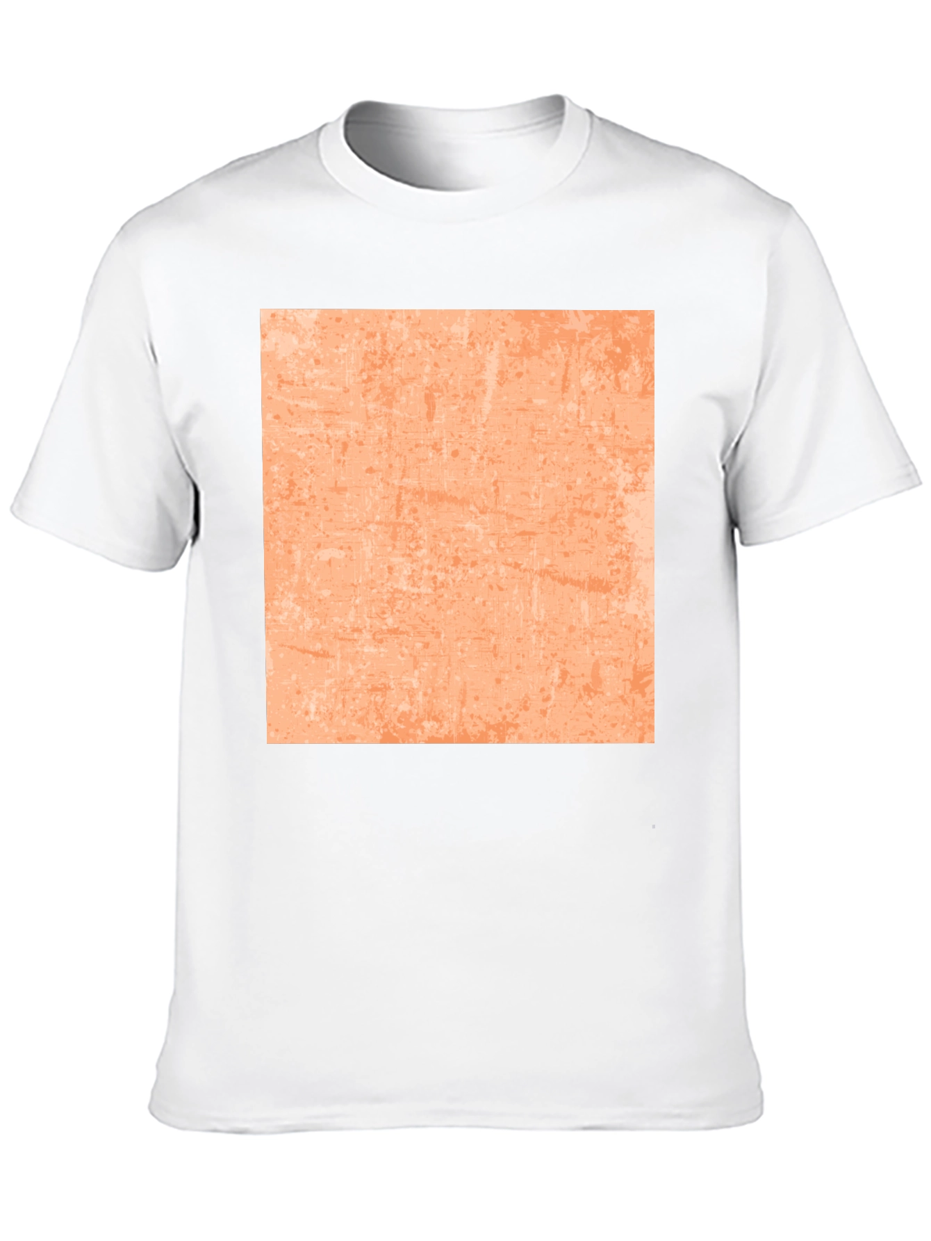 Cool Black Tee with Abstract Peach Square Design