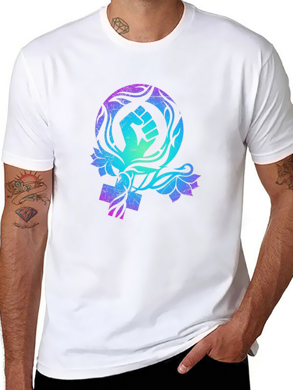 Feminist Fist Symbol Graphic Tee - Empowering Design